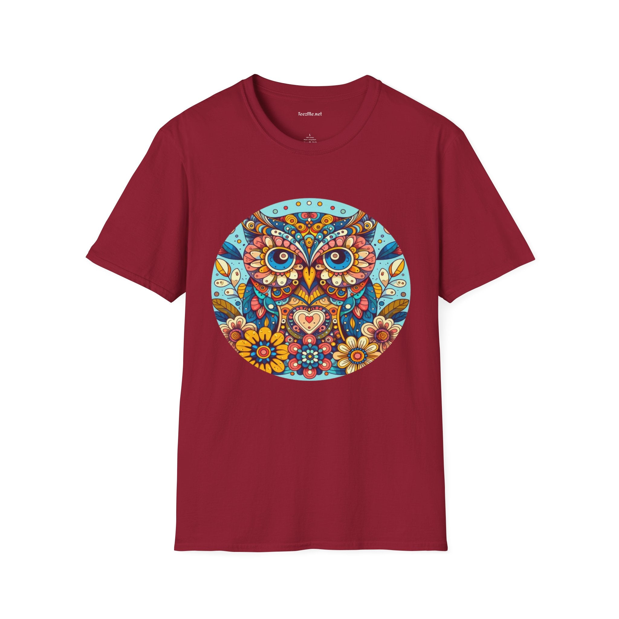 Floral Owl (1) Unisex Softstyle T-Shirt 100% Cotton Graphic