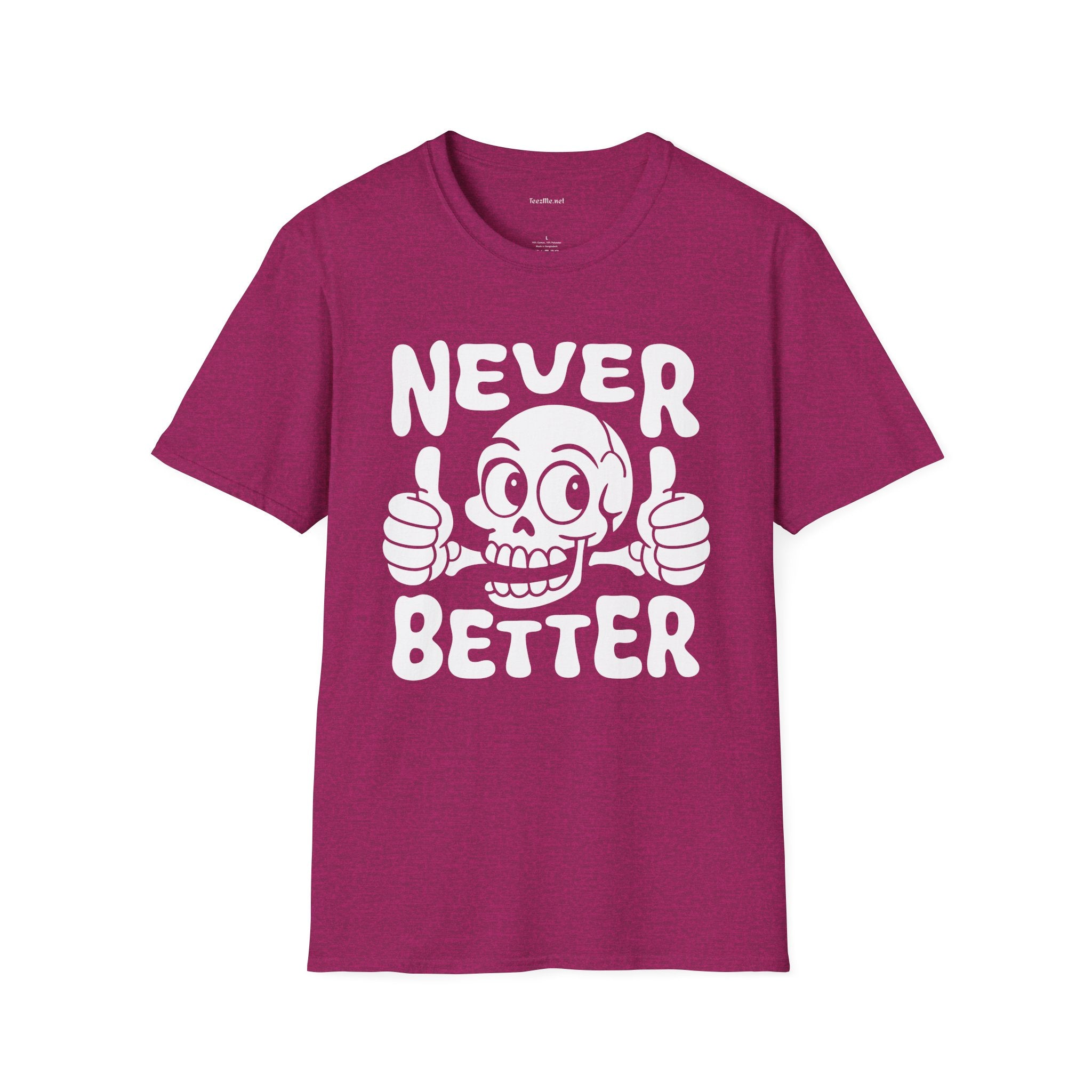 Never Better Skull Tee — Retro Thumbs-Up Graphic T-Shirt