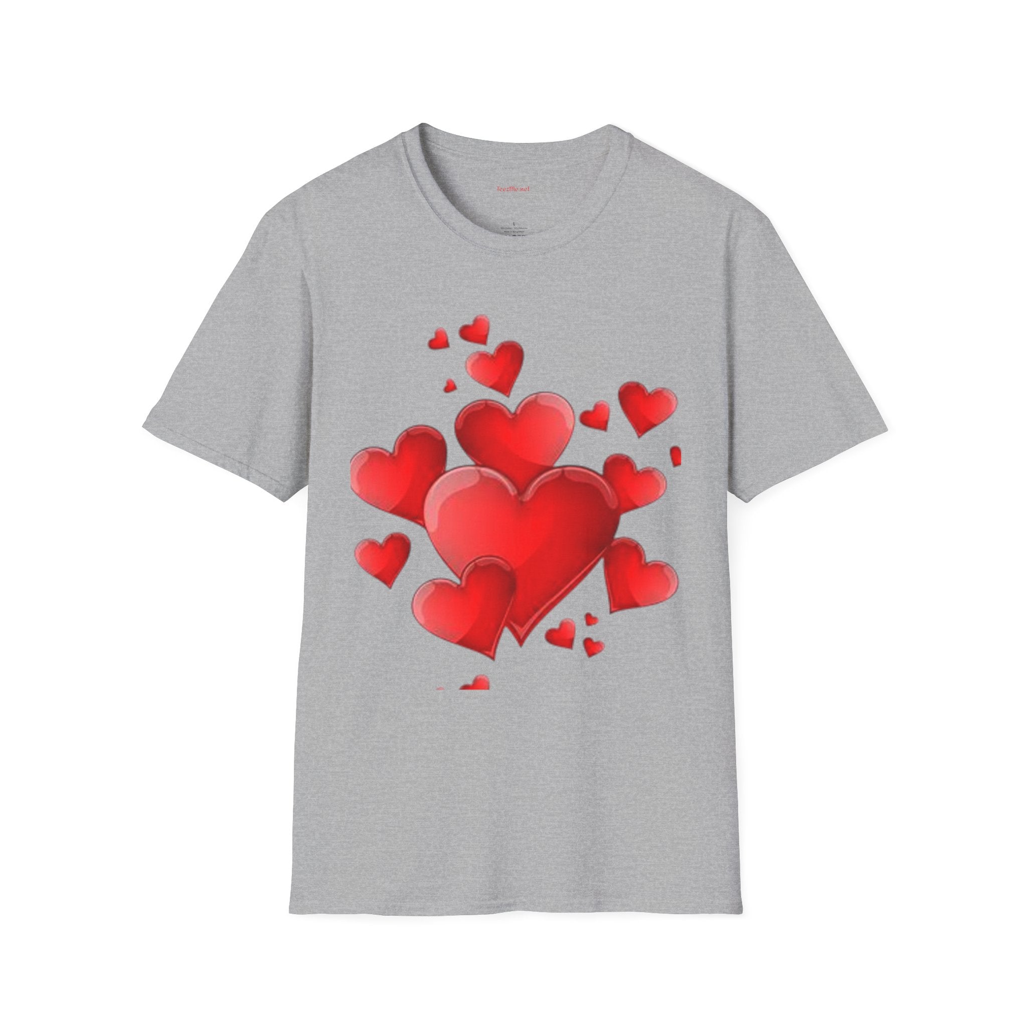 Red Hearts - Unisex Softstyle T-Shirt 100% Cotton Graphic
