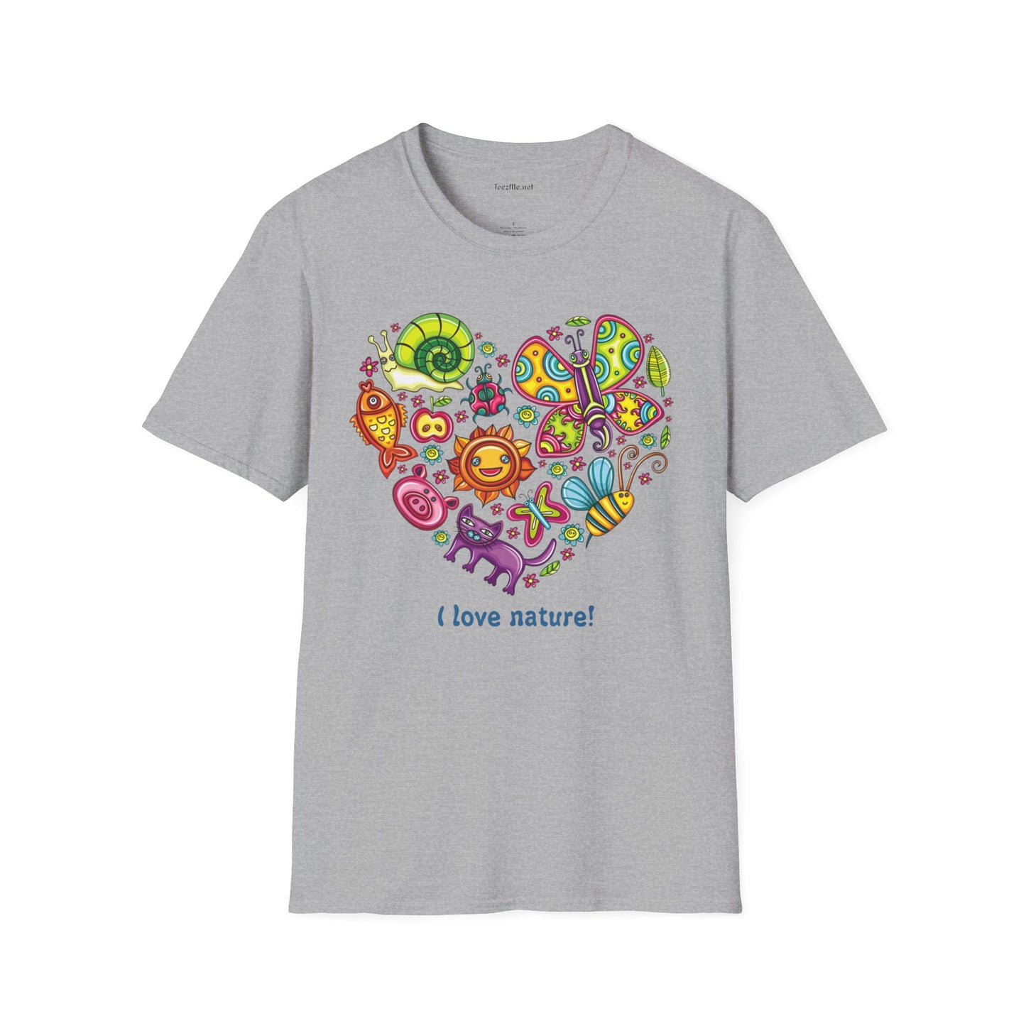 I love nature Unisex SoftStyle T-Shirt 100% Cotton Graphic