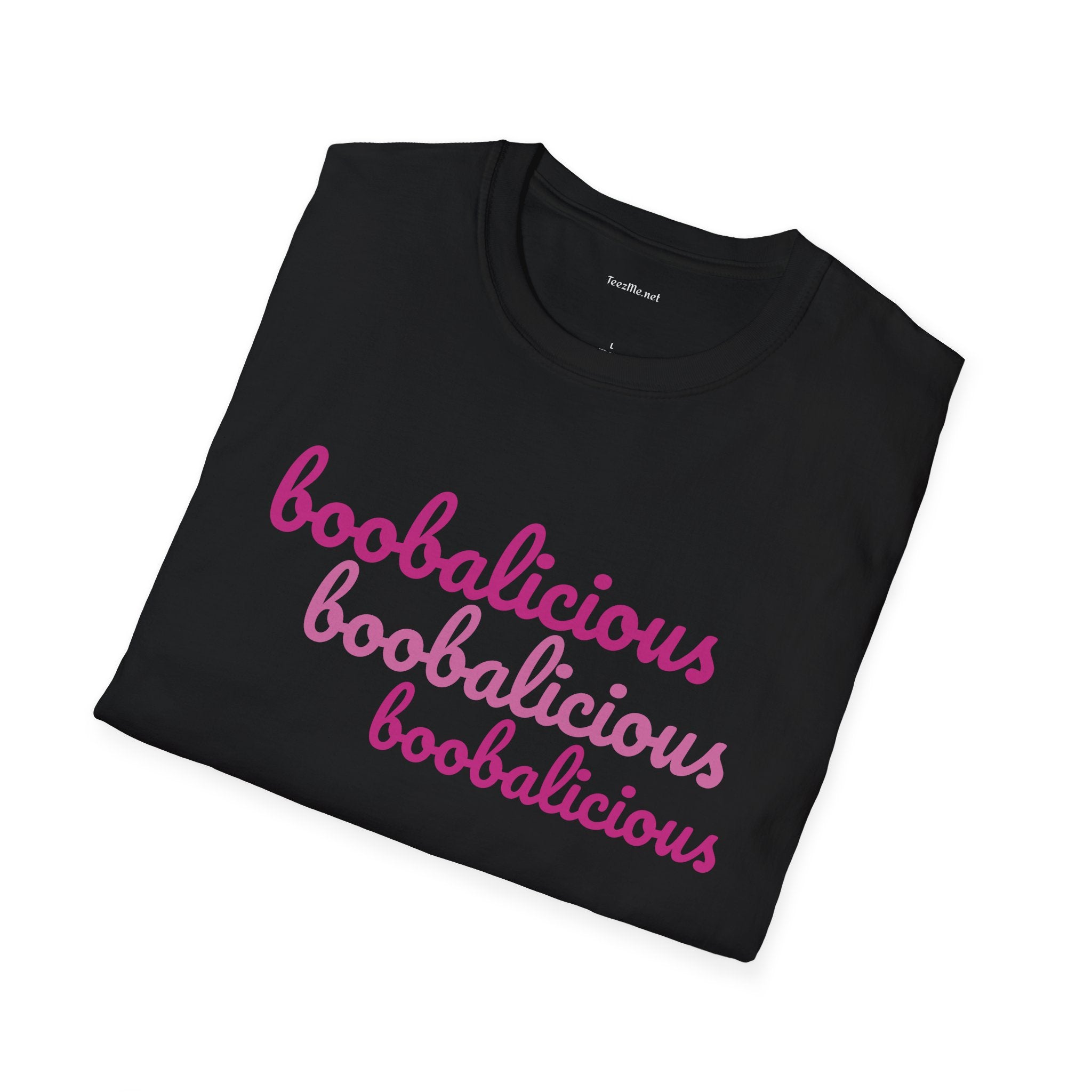 boobalicious (black/pink) - Unisex Softstyle T-Shirt  100% Cotton