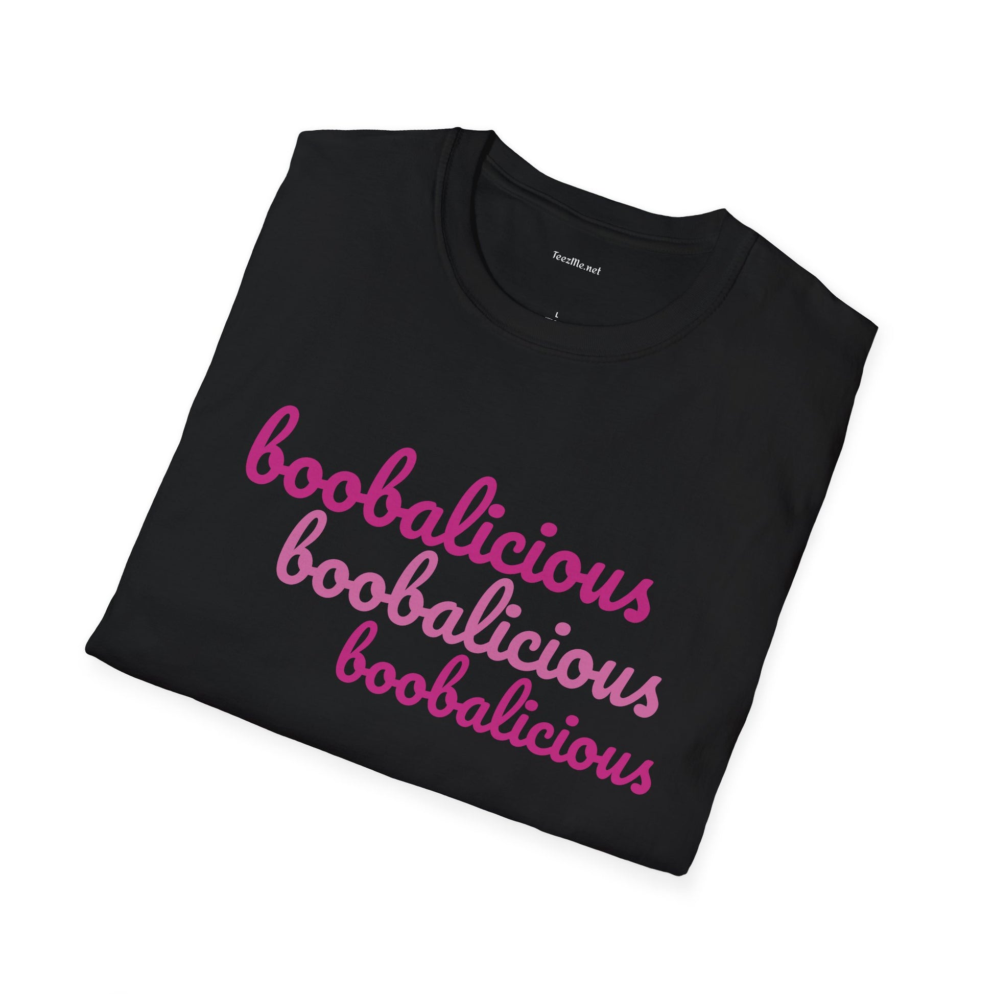boobalicious (black/pink) - Unisex Softstyle T-Shirt  100% Cotton