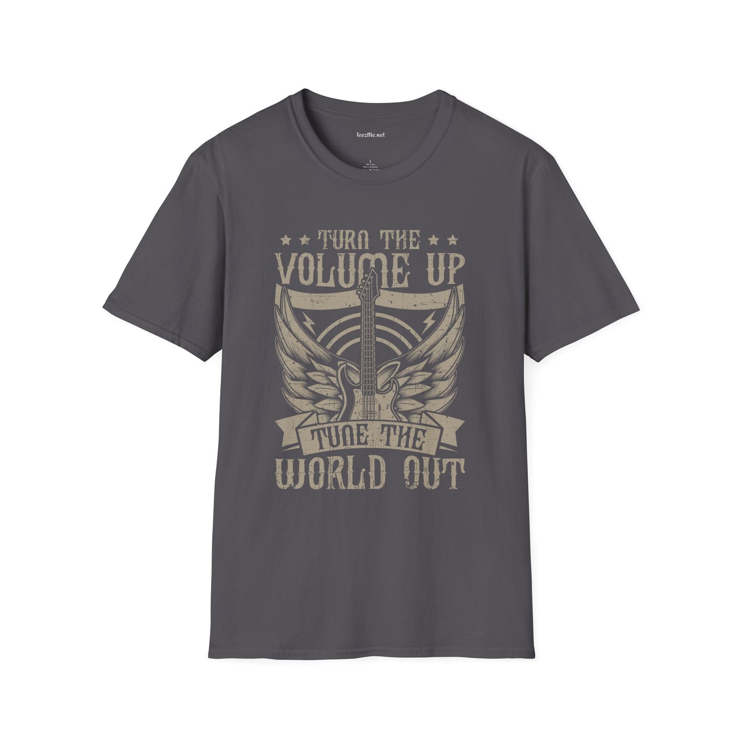 Turn the Volume Up Unisex SoftStyle T-Shirt 100% Cotton Graphic Music