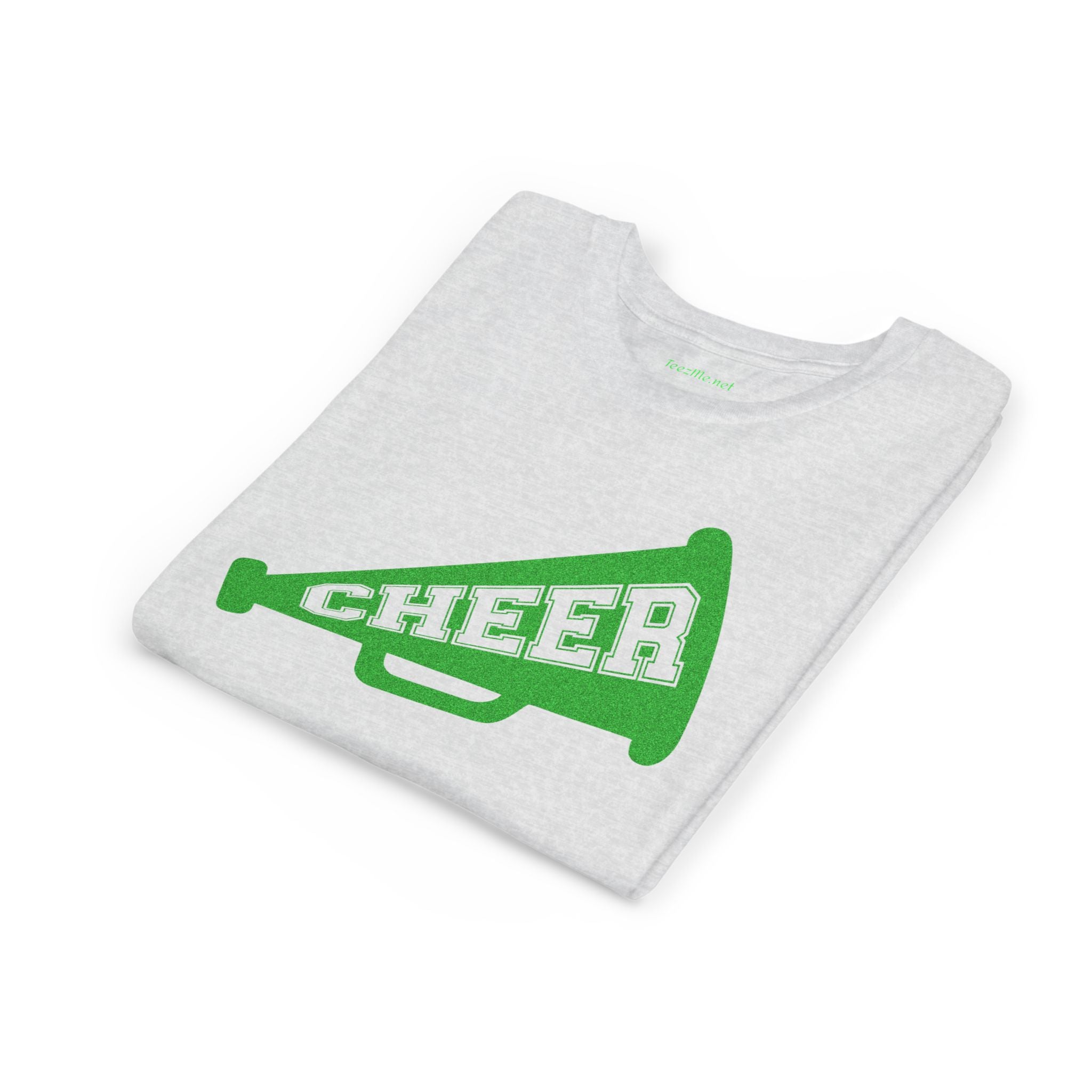 Youth Tee - Green Cheer Megaphone Graphic