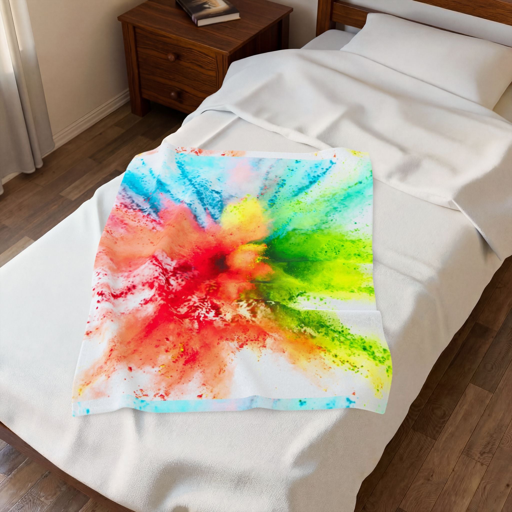 Watercolor Velveteen Plush Blanket