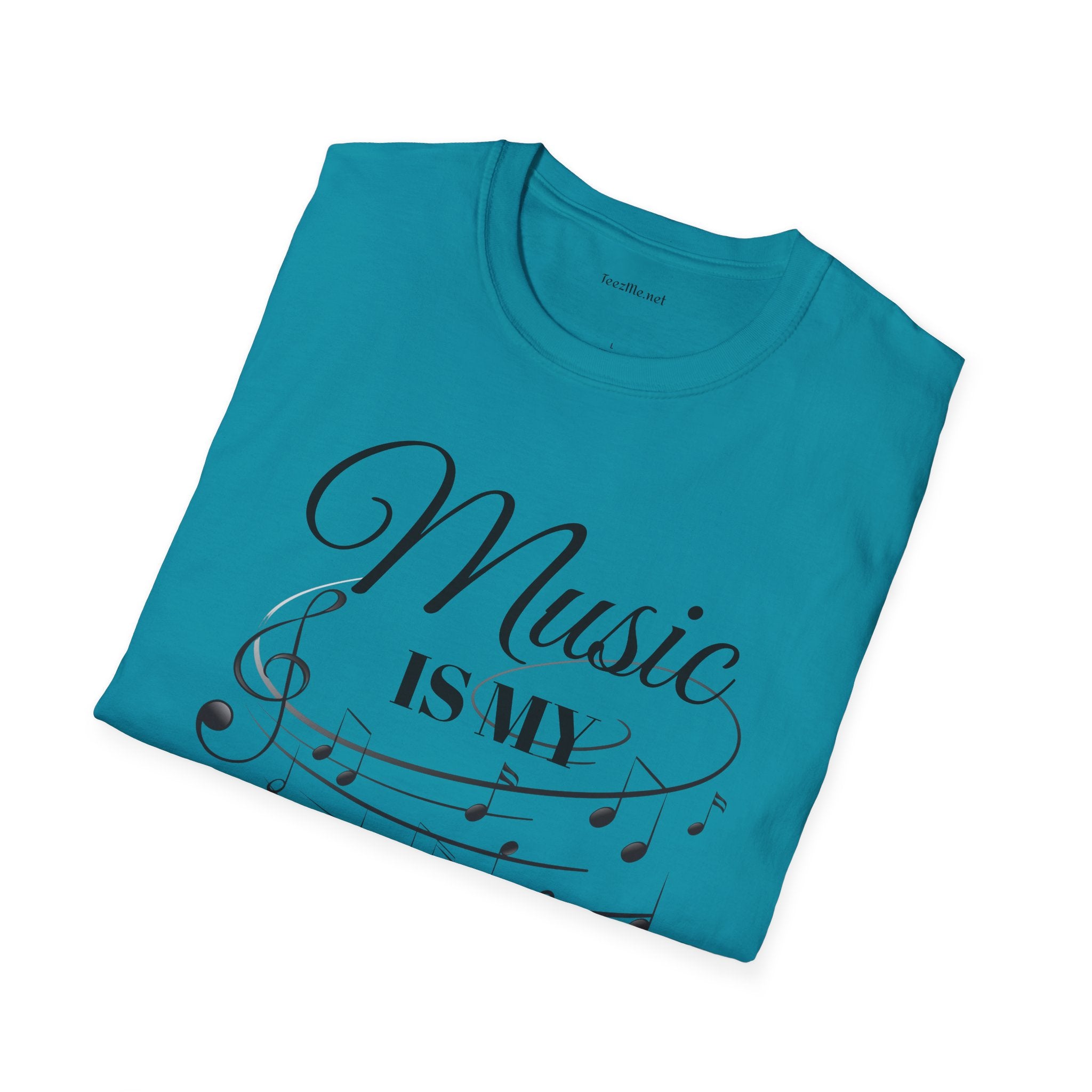 Music is my Therapy Unisex Softstyle T-Shirt 100% Cotton Graphic
