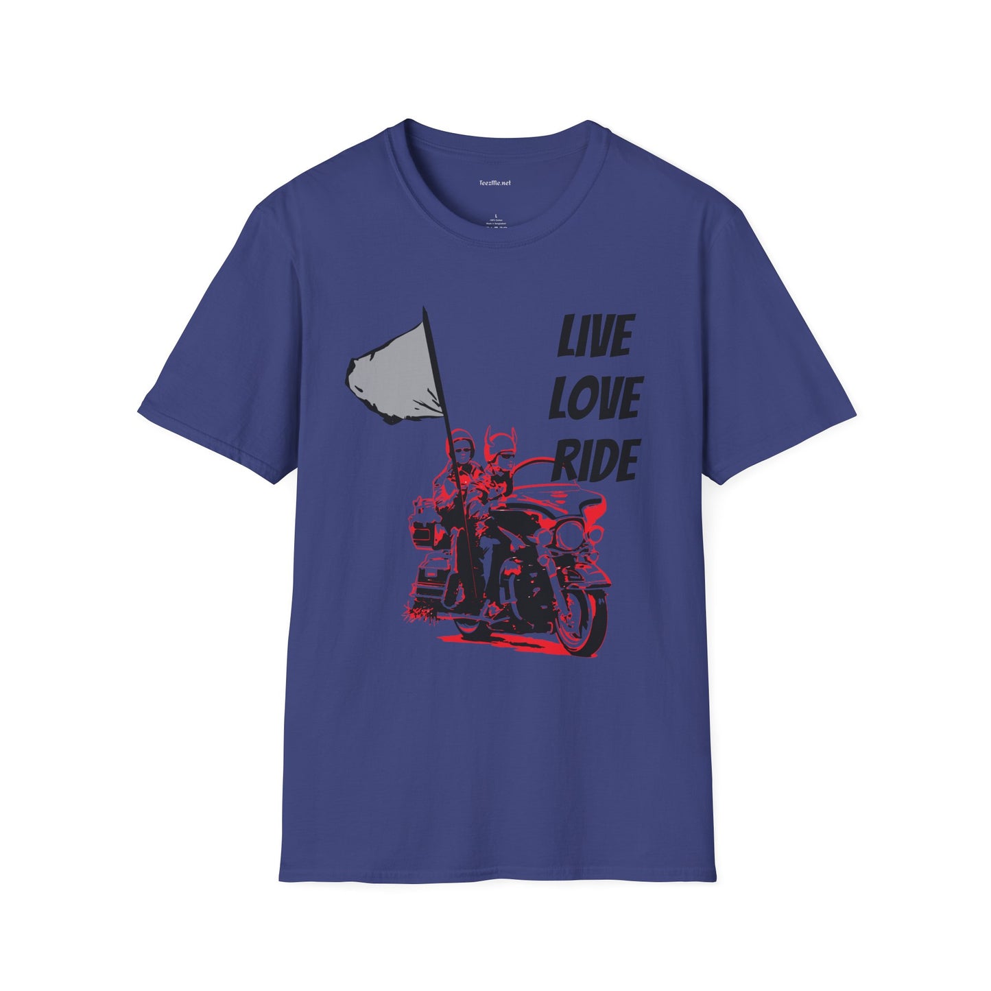 Live Love Ride - Unisex Softstyle T-Shirt 100% Cotton Graphic Motorcycle Harley