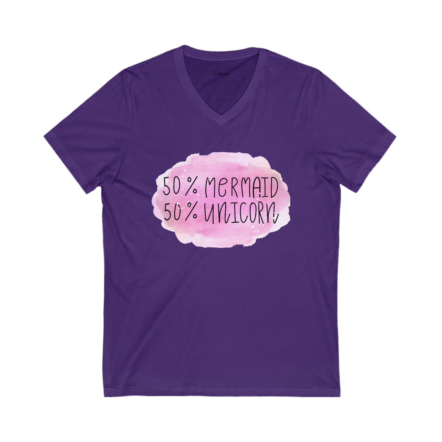 50% Mermaid 50% Unicorn - Unisex Jersey Short Sleeve V-Neck Tee
