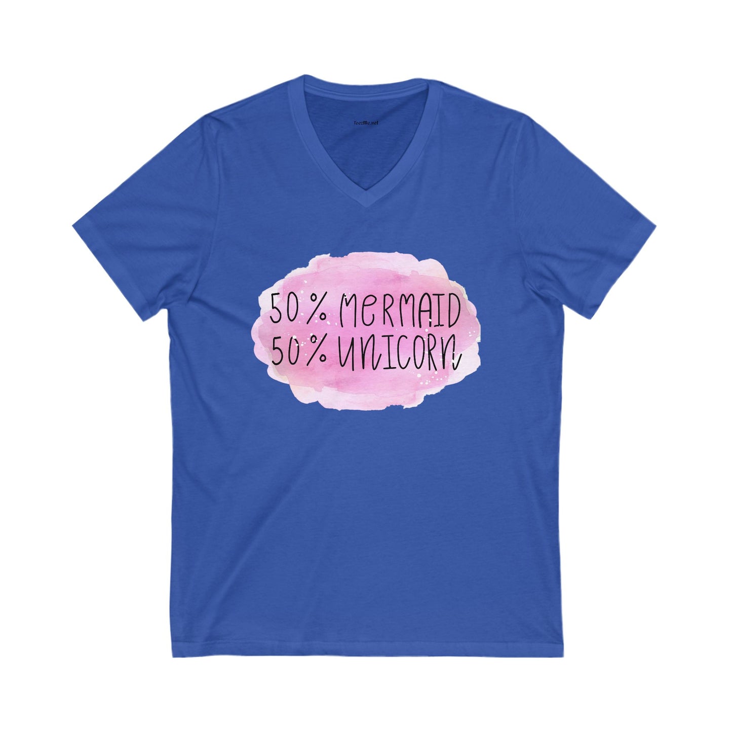 50% Mermaid 50% Unicorn - Unisex Jersey Short Sleeve V-Neck Tee