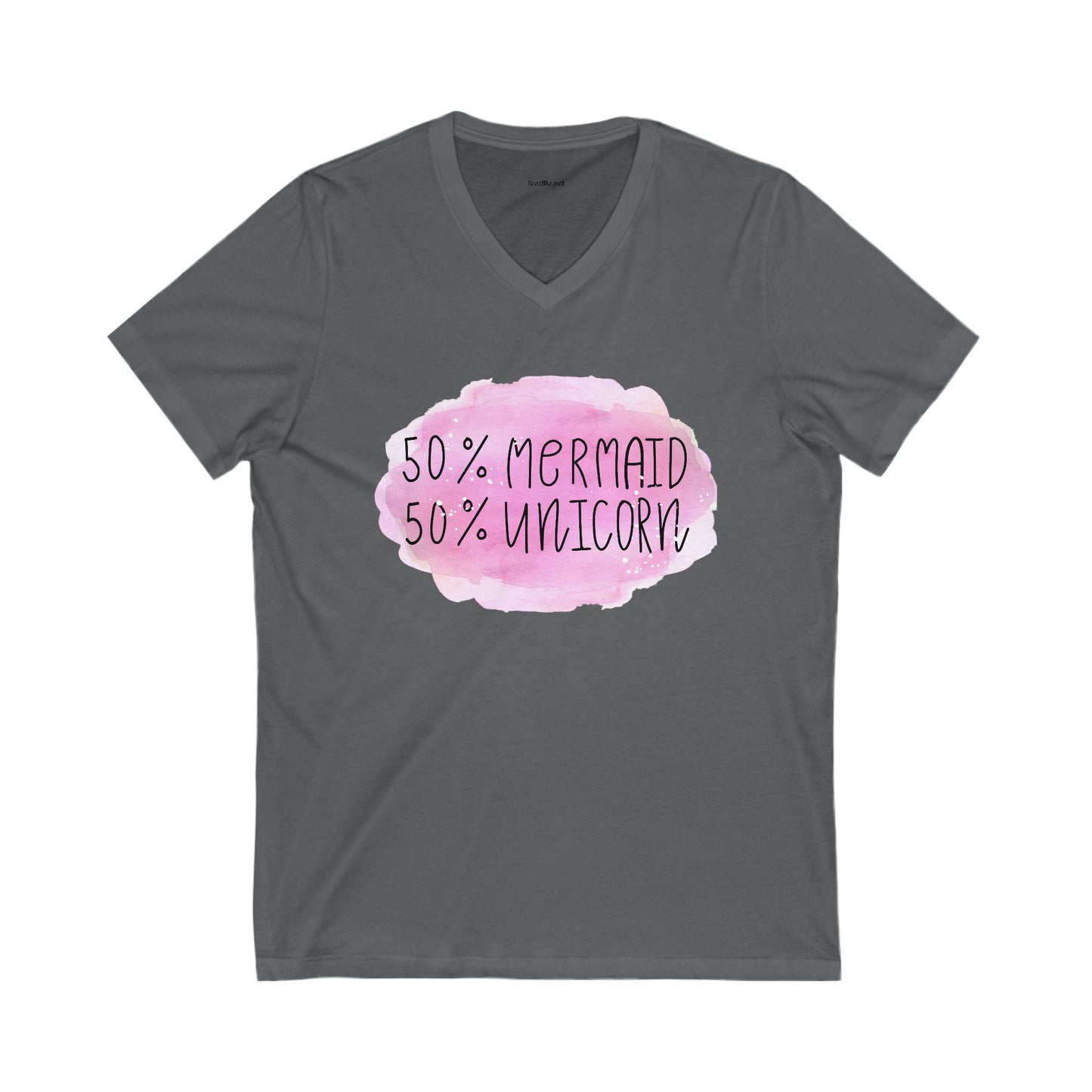 50% Mermaid 50% Unicorn - Unisex Jersey Short Sleeve V-Neck Tee