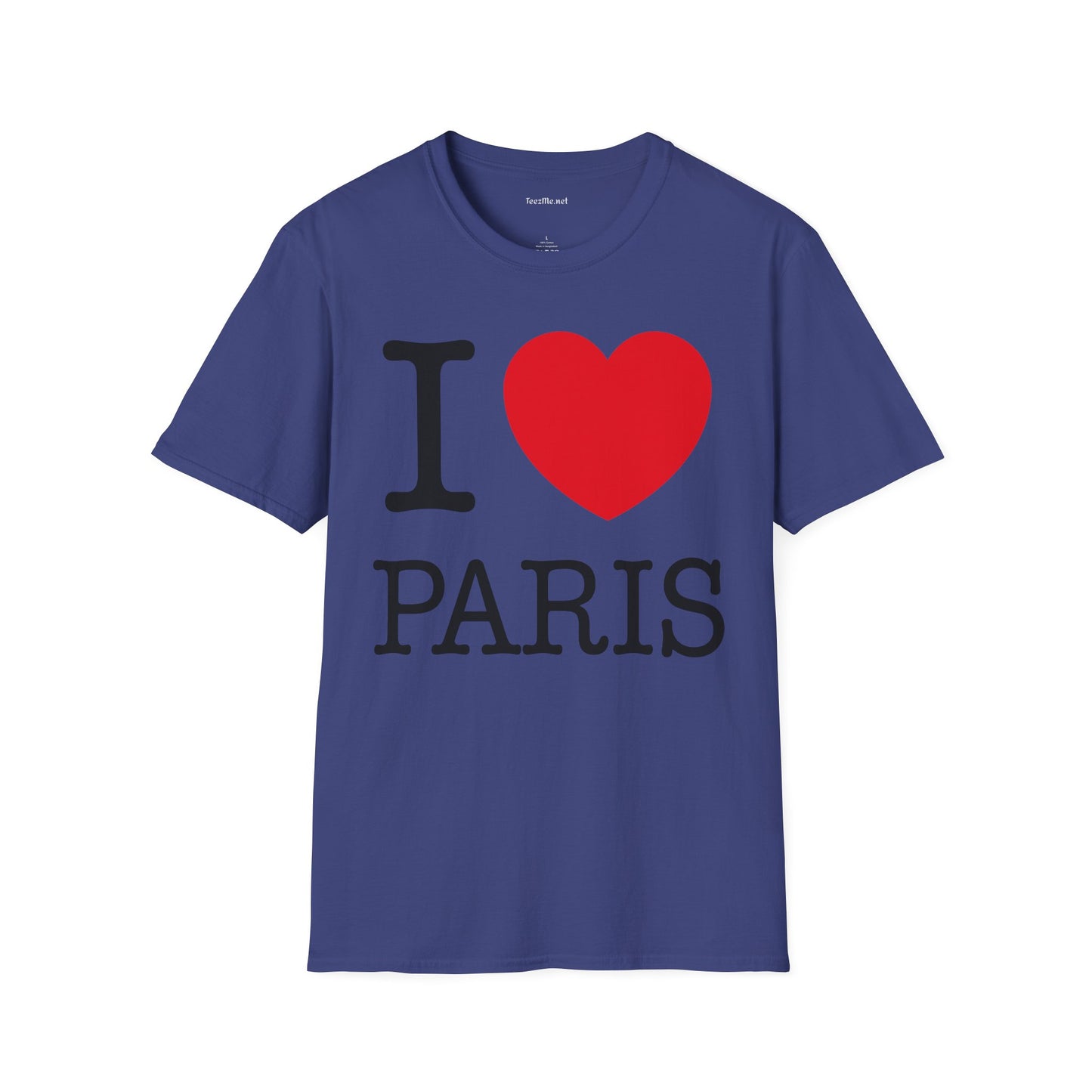 I Love Paris Unisex Softstyle T-Shirt 100% Cotton