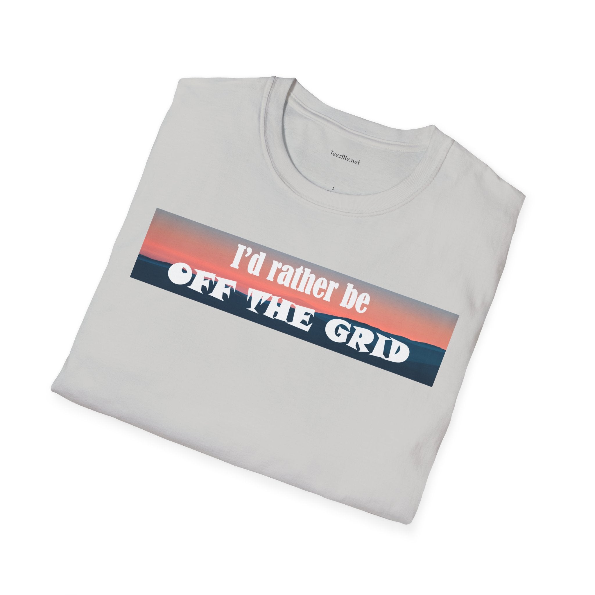 I'd rather be OFF THE GRID  - Unisex Softstyle T-Shirt 100% Cotton Graphic