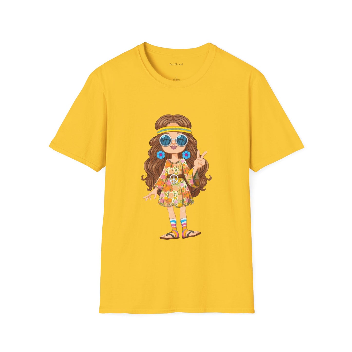 Hippie Girl - Unisex Ultra Cotton Tee 100% Cotton Graphic