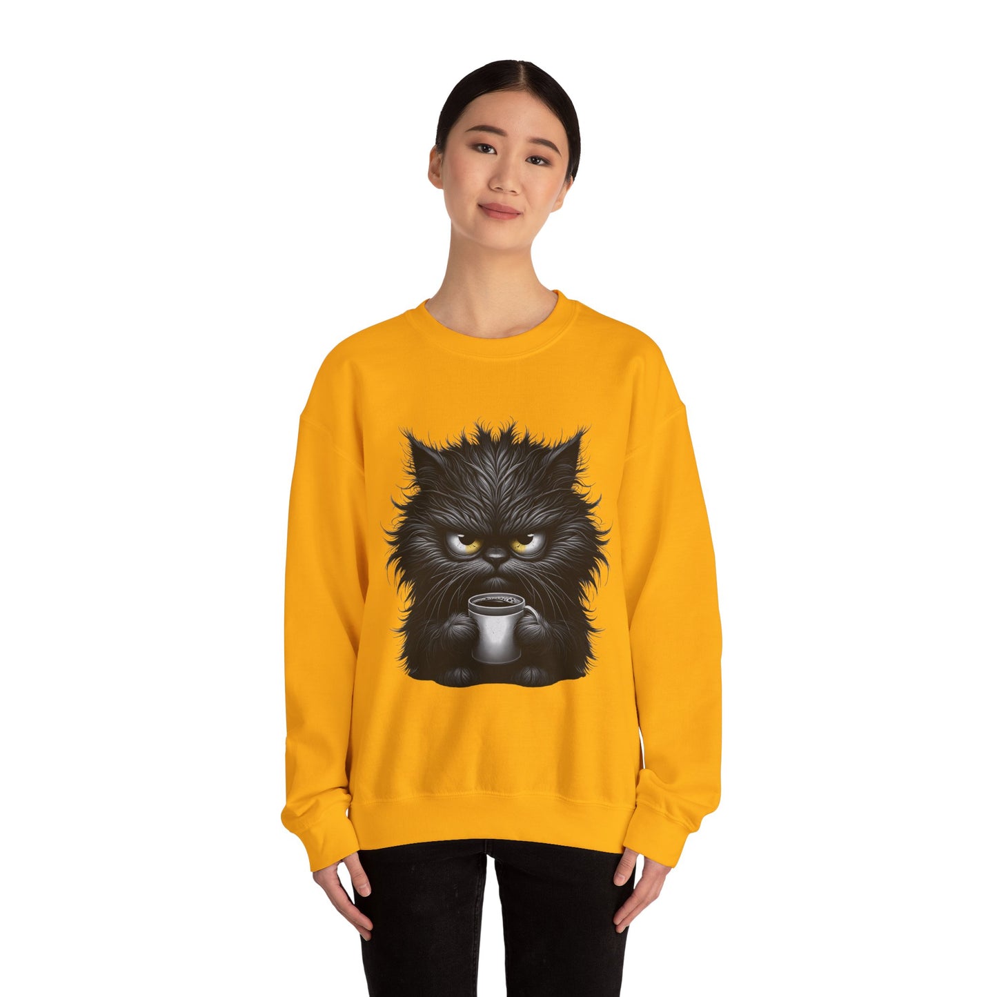 Adorable Grumpy Cat Unisex Heavy Blend™ Crewneck Sweatshirt Graphic