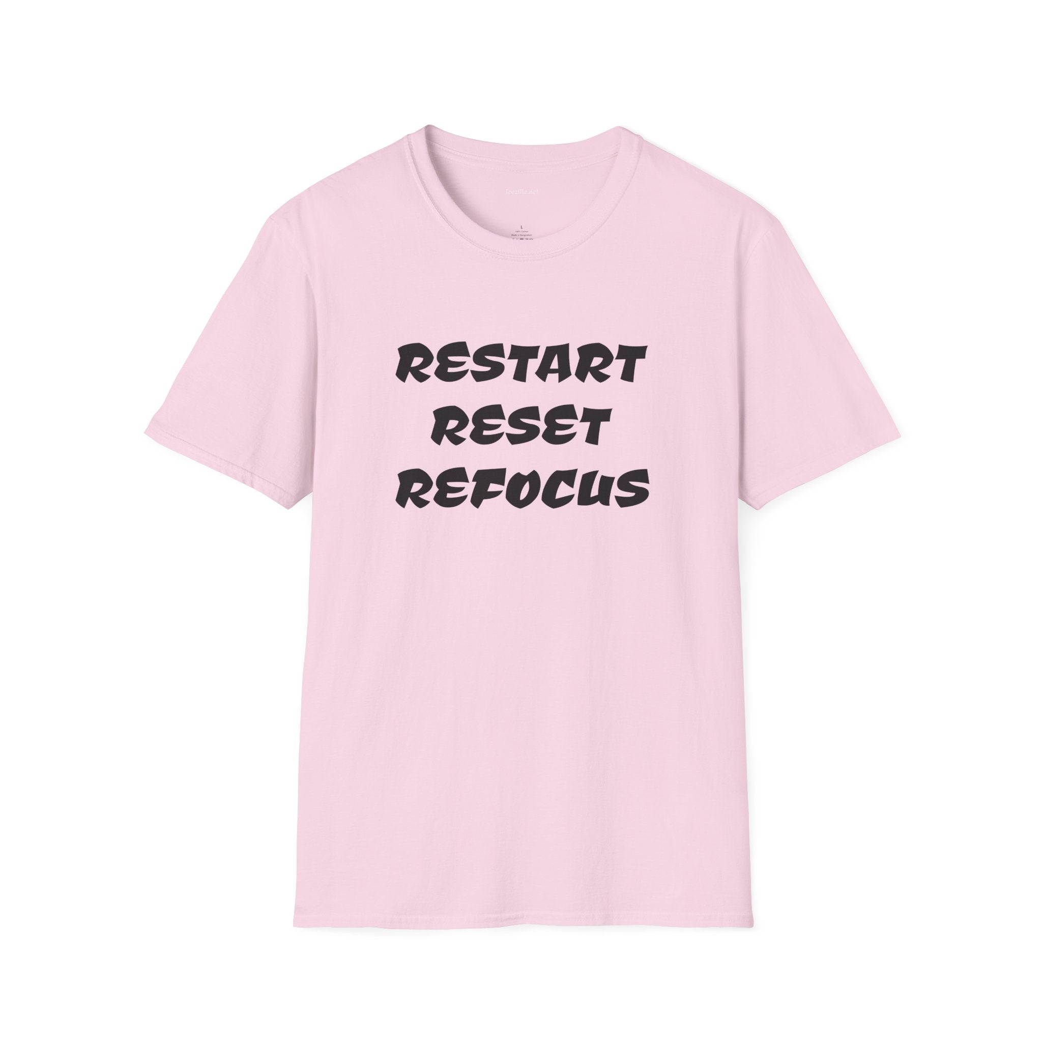 RESTART RESET REFOCUS - Unisex Softstyle T-Shirt 100% Cotton Graphic
