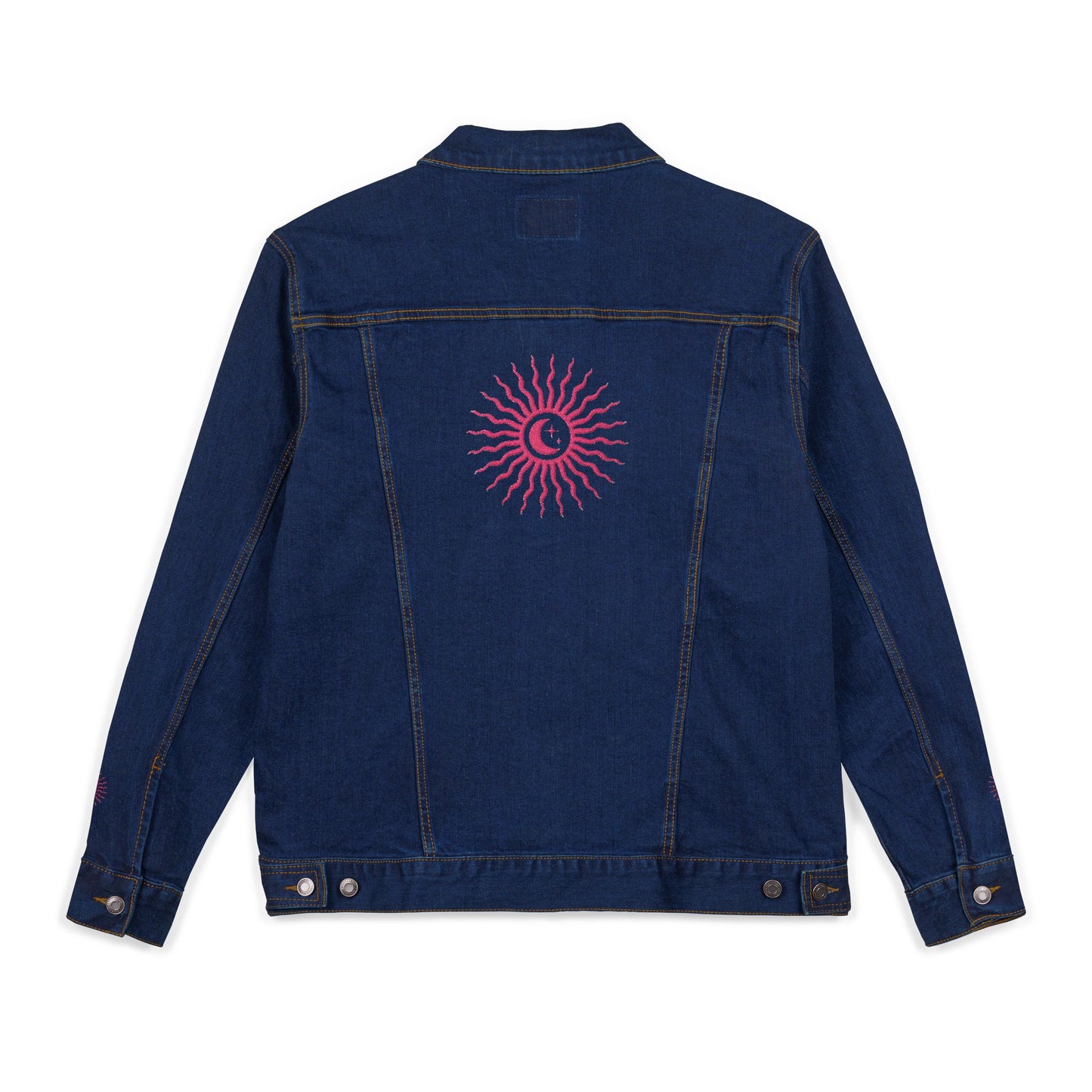 Sun and Moon Pink Unisex Denim Jacket (Embroidery)