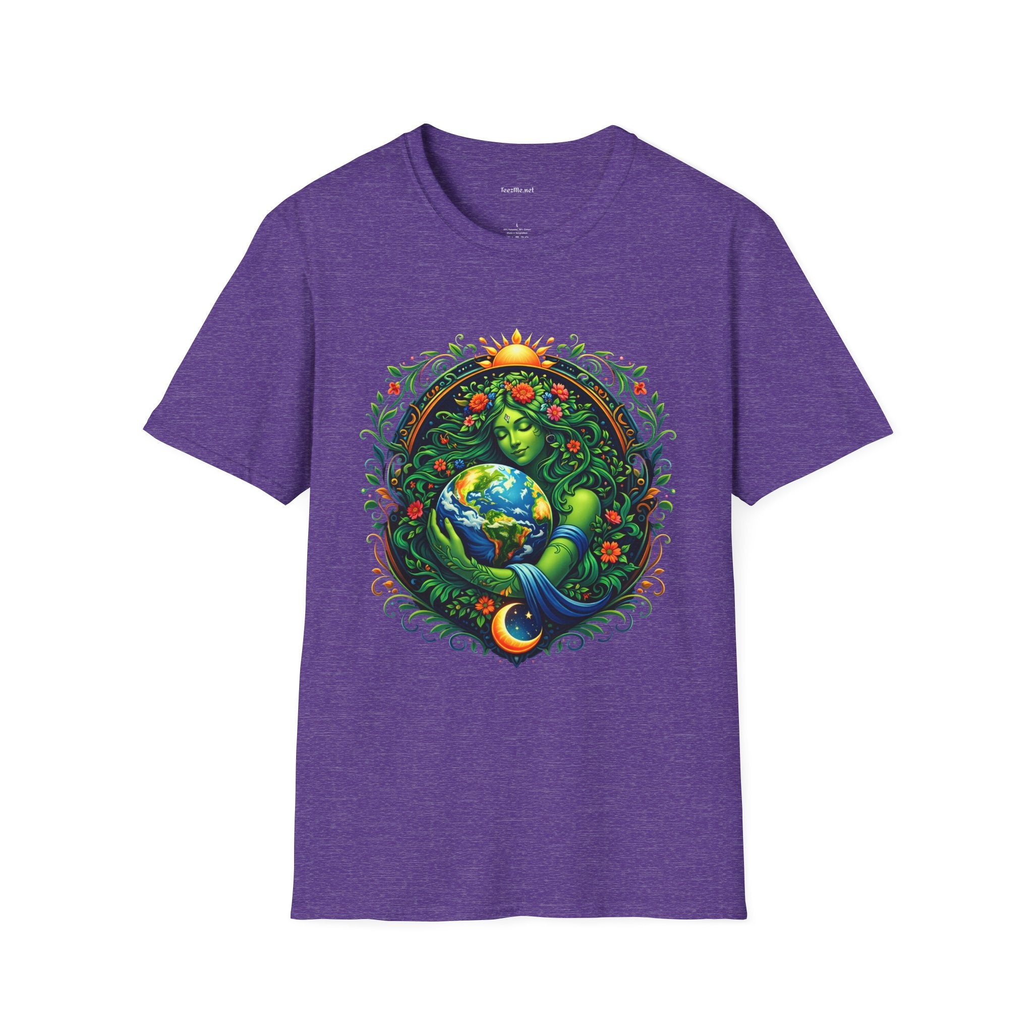 Earth Goddess T-Shirt — Floral Mother Nature Colorful Graphic Tee