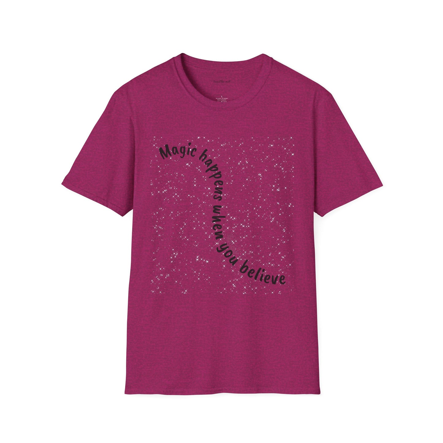Magic happens when you believe - Unisex Softstyle T-Shirt 100% Cotton Graphic