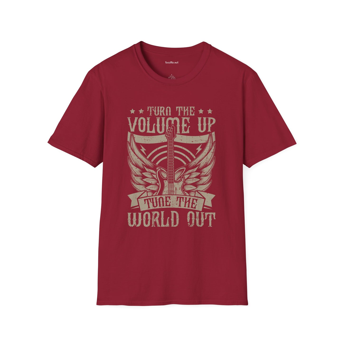 Turn the Volume Up Unisex SoftStyle T-Shirt 100% Cotton Graphic Music