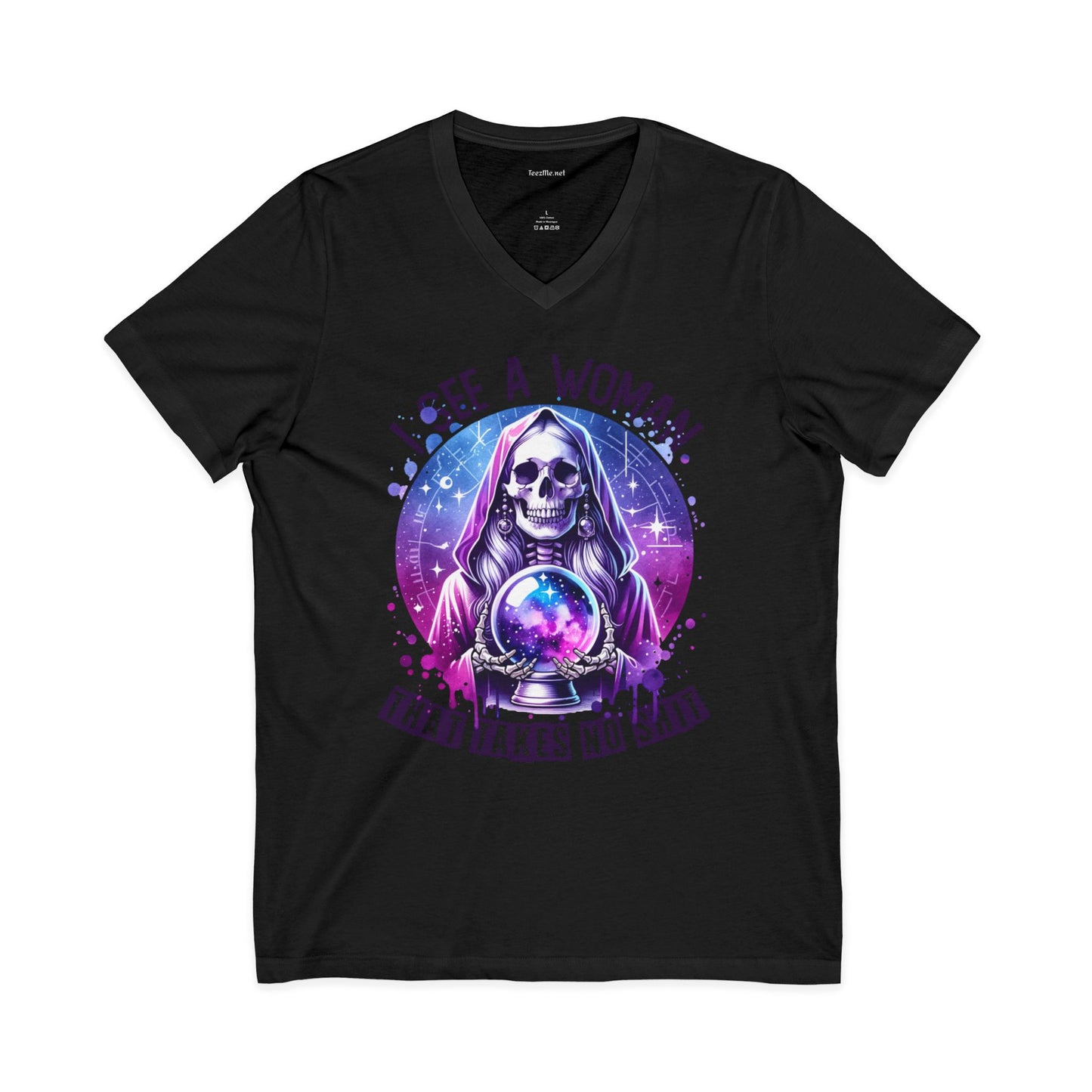 I See A Woman That Takes No Shit Tarot Unisex Jersey Short Sleeve V-Neck Tee