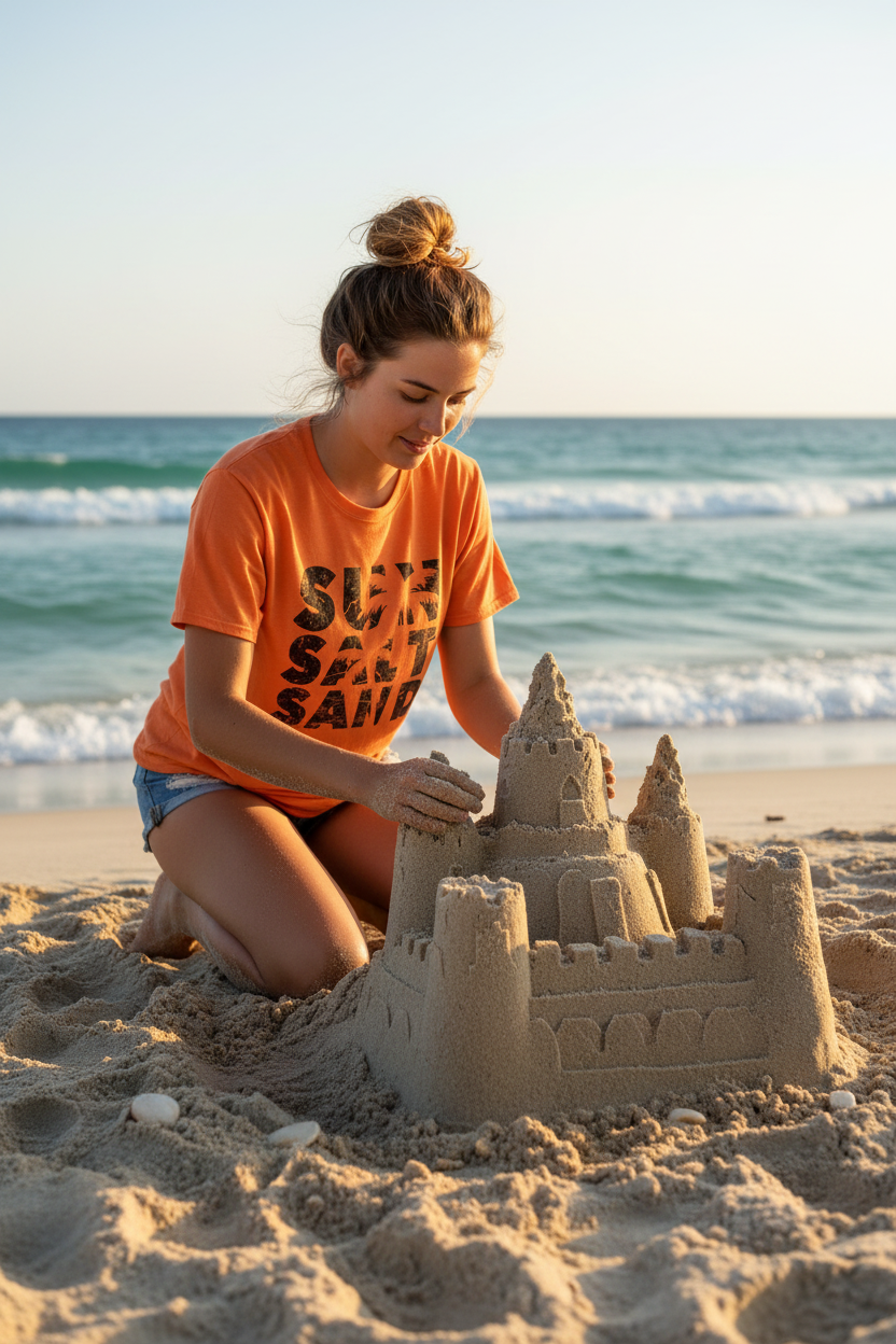 Sun Salt Sand - Unisex Softstyle T-Shirt 100% Cotton Graphic