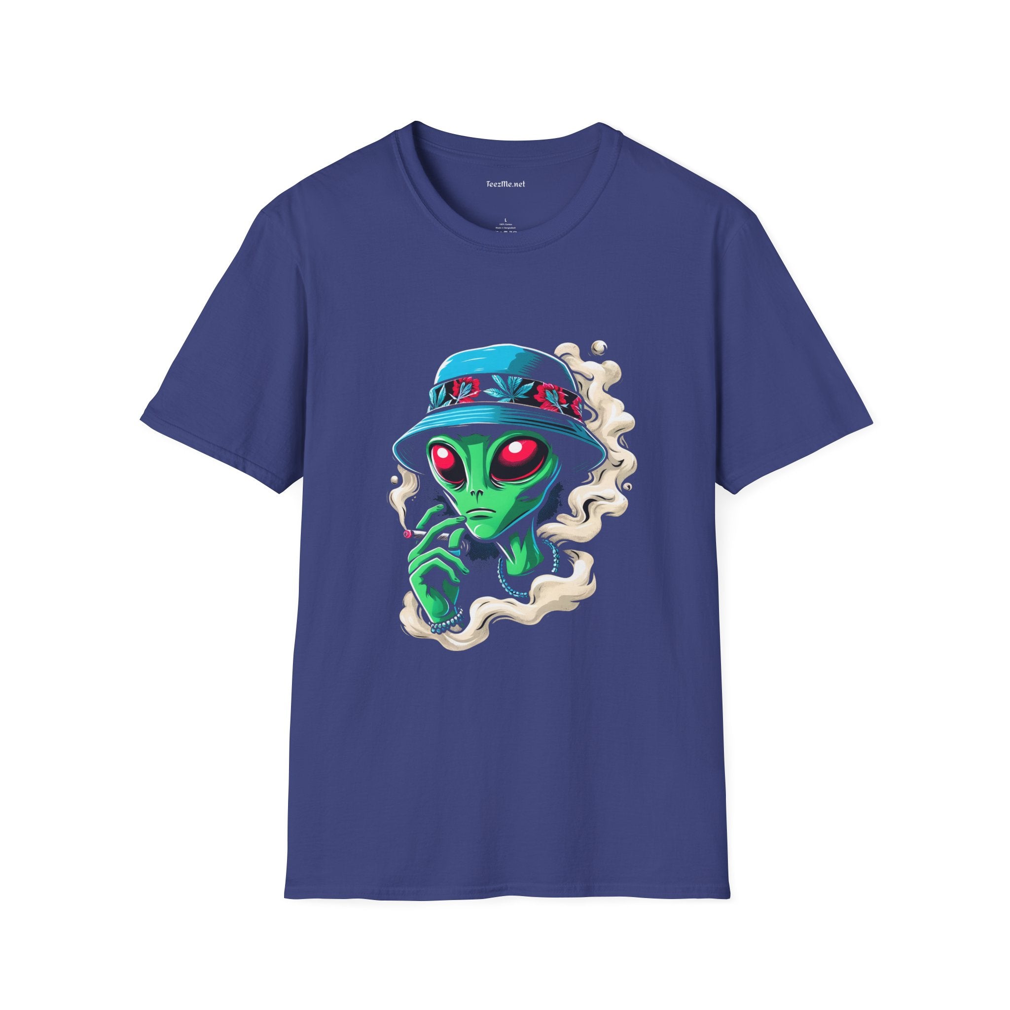 Alien Weed Unisex Softstyle T-Shirt 100% Cotton Graphic
