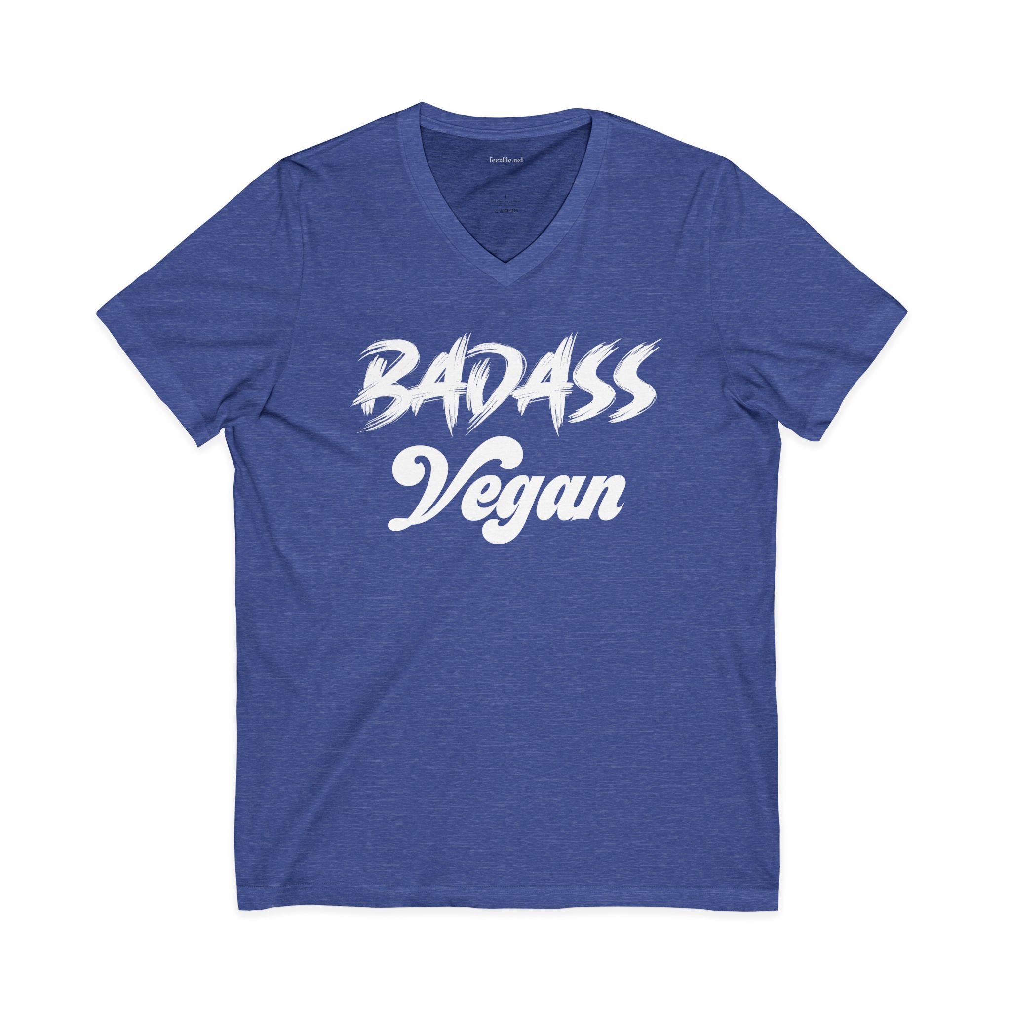BADASS Vegan Unisex Jersey Short Sleeve V-Neck Tee
