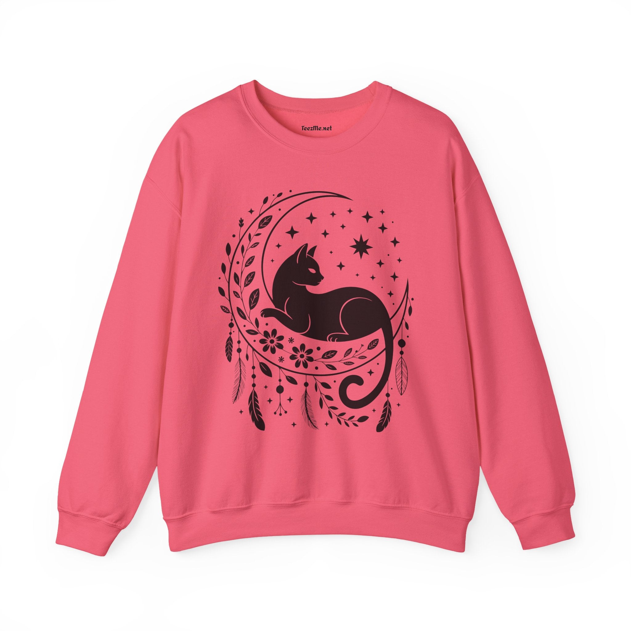 Black Cat Moon Silhouette Unisex Heavy Blend™ Crewneck Sweatshirt Graphic