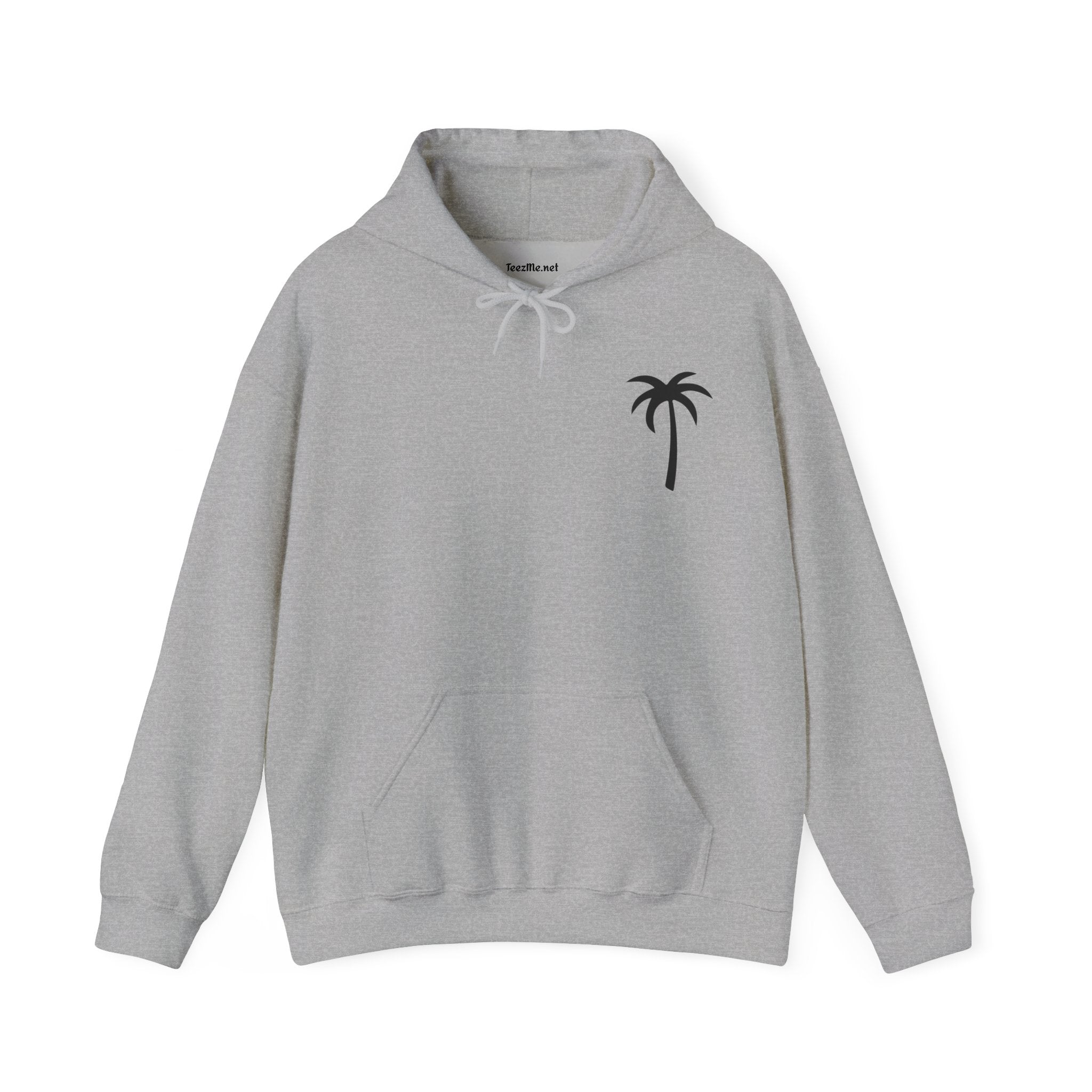 Salty Palm Hoodie — Coastal Script Beach Sweatshirt