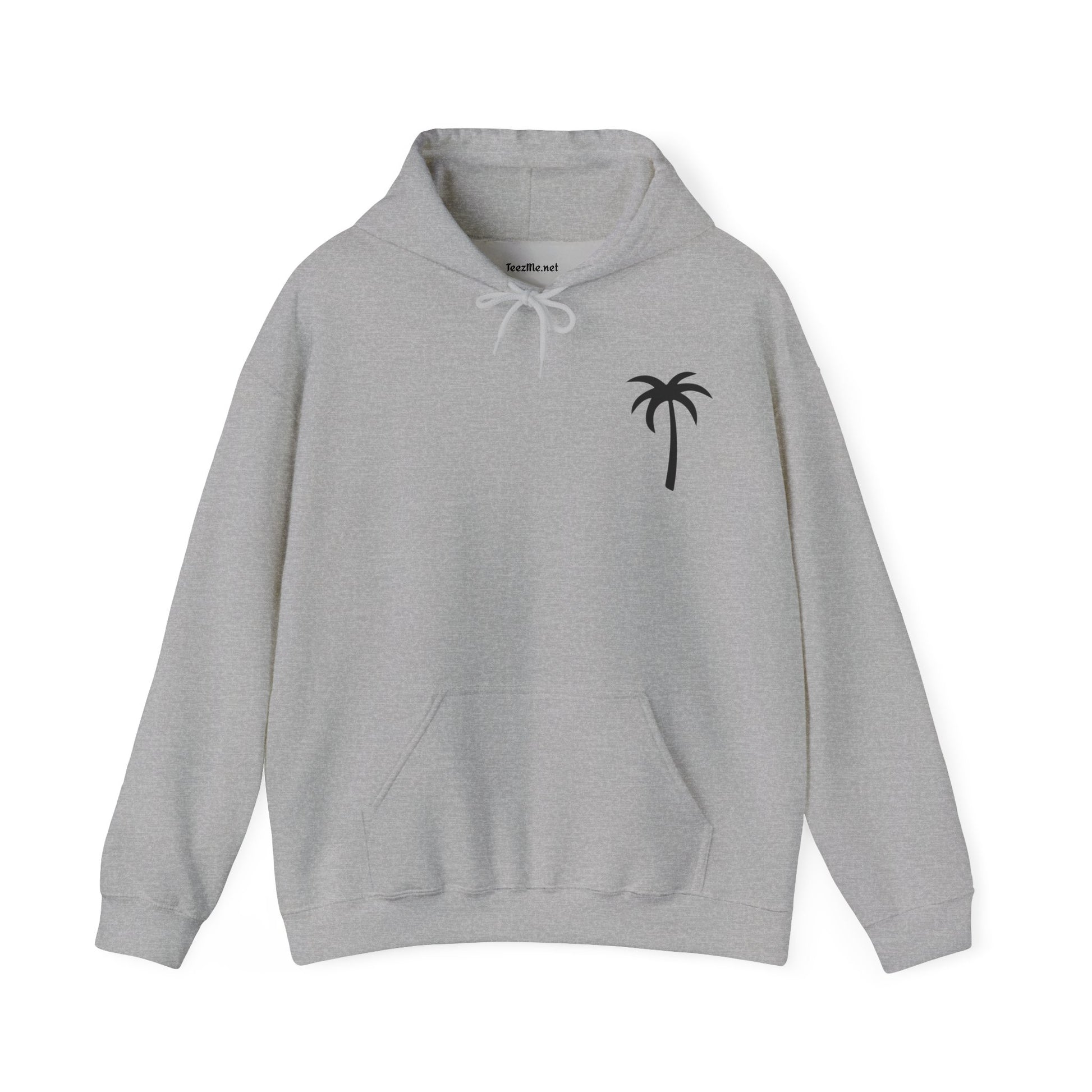 Salty Palm Hoodie — Coastal Script Beach Sweatshirt