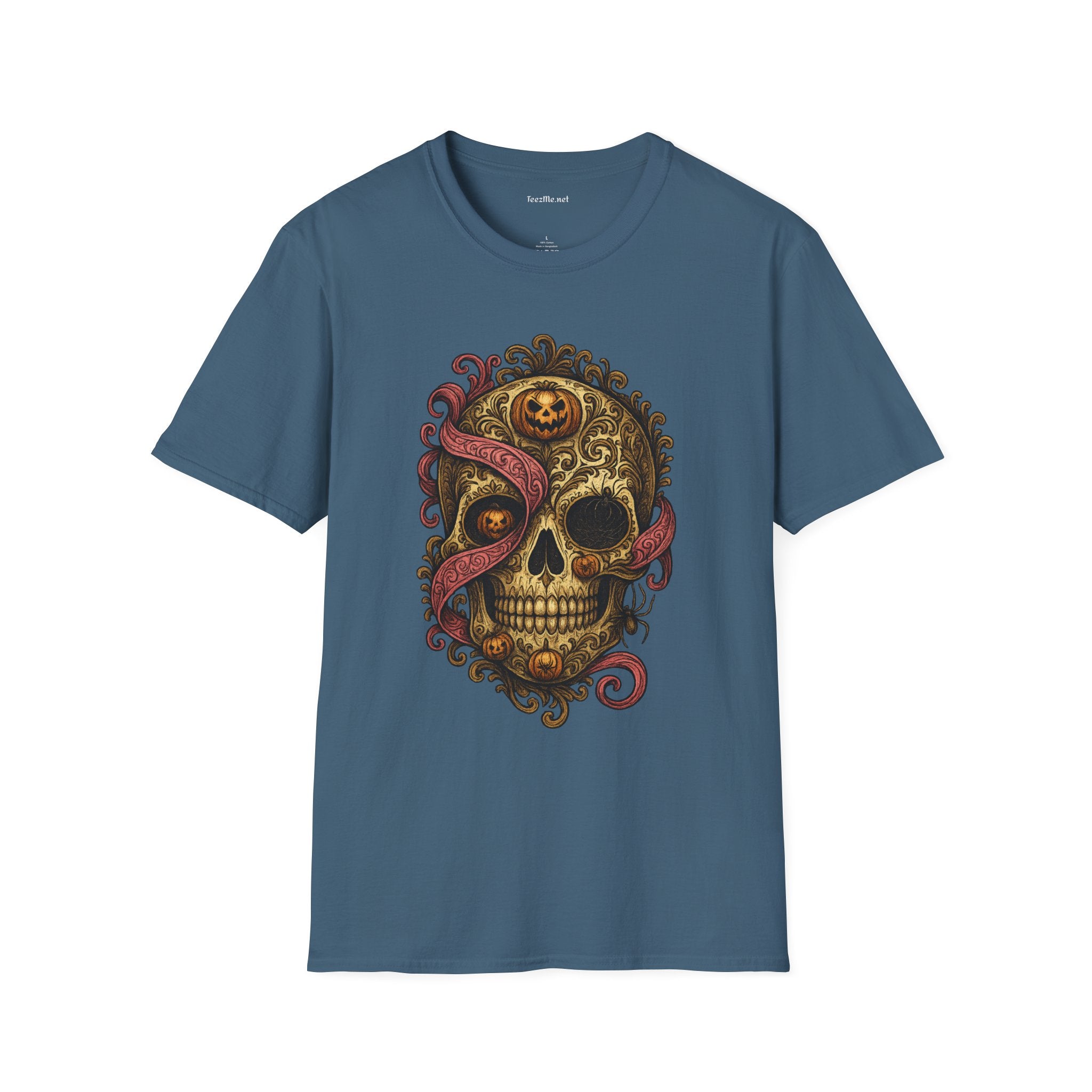Sugar Skull & Tentacles T-Shirt — Gothic Day of the Dead Skull Tee