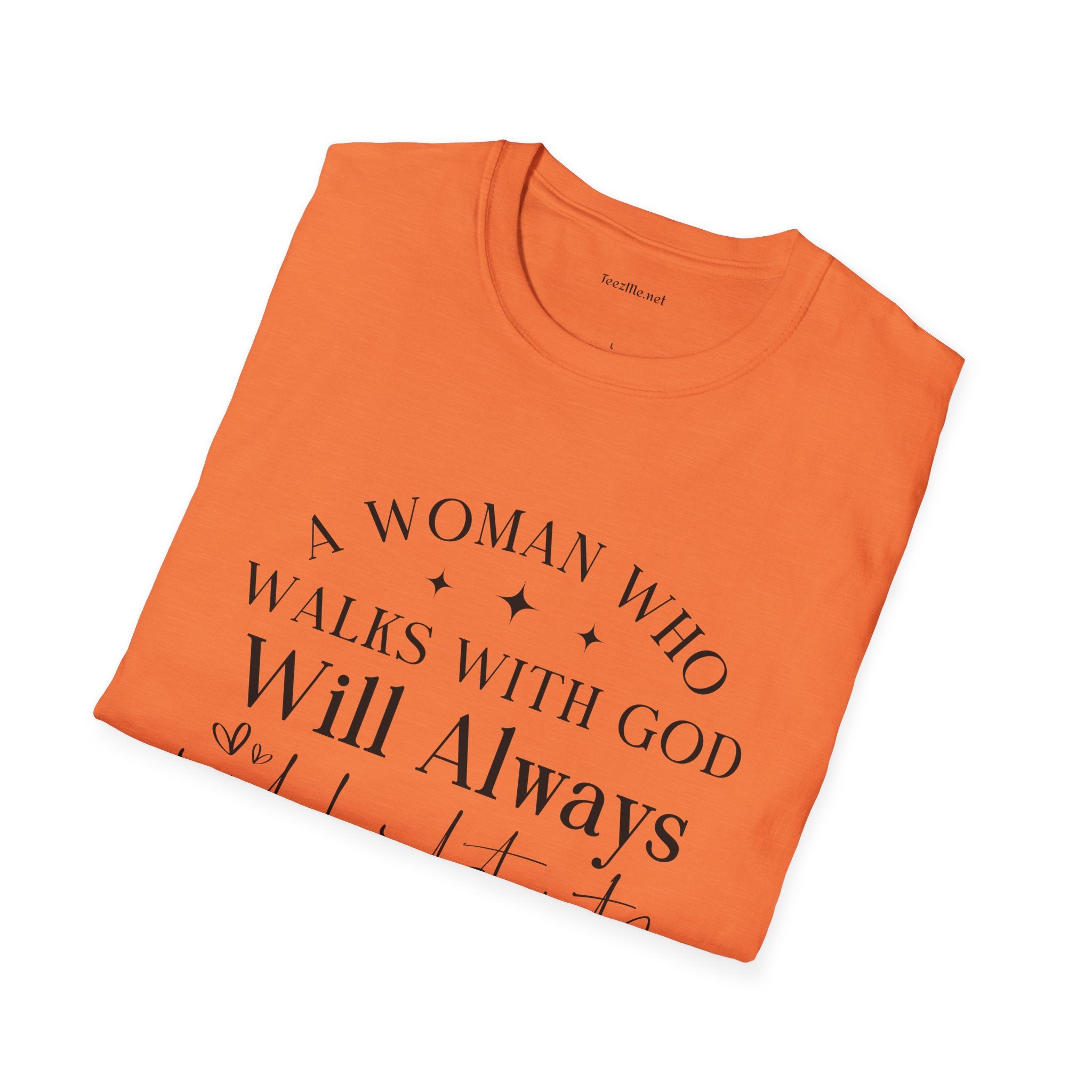 A woman who walks with God - Unisex Softstyle T-Shirt 100% Cotton Graphic