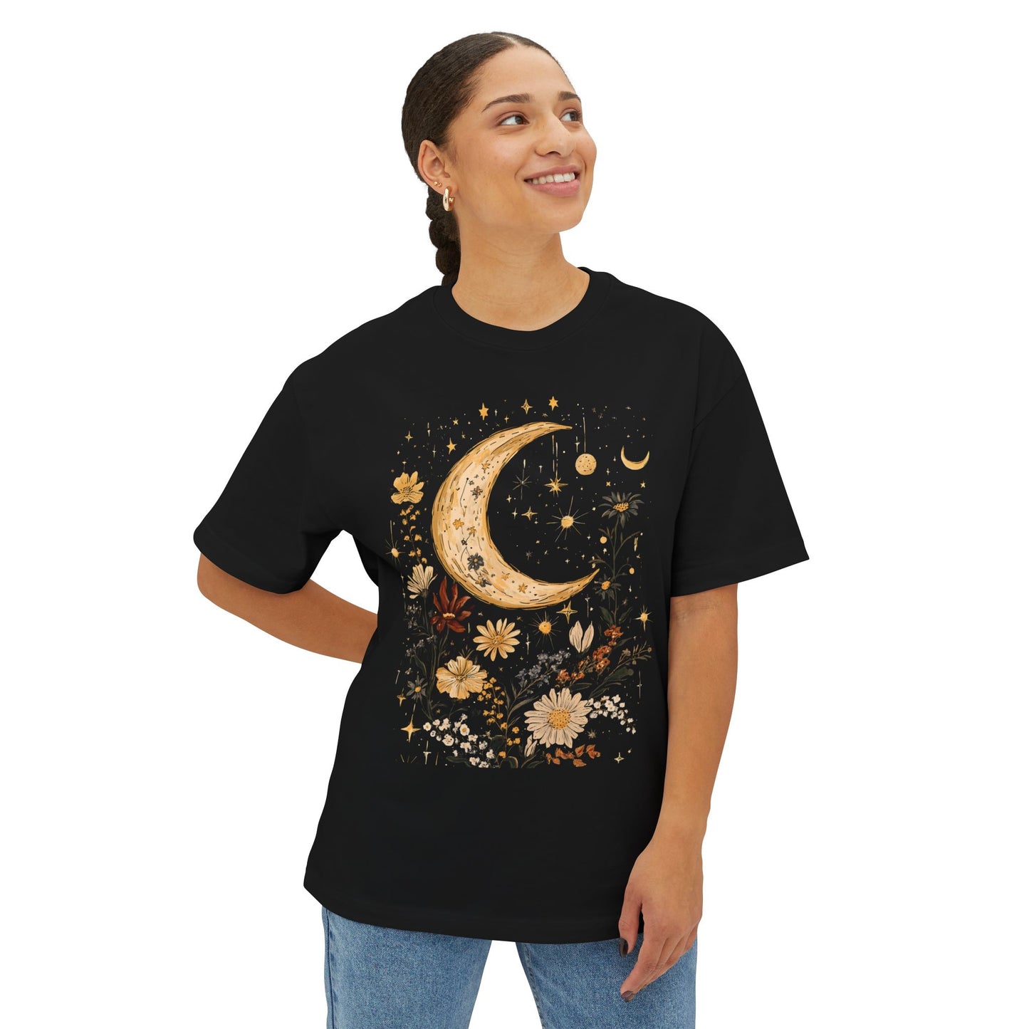 BOHO Moon Floral2 - Unisex Oversized Tee