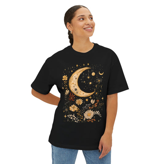 BOHO Moon Floral2 - Unisex Oversized Tee