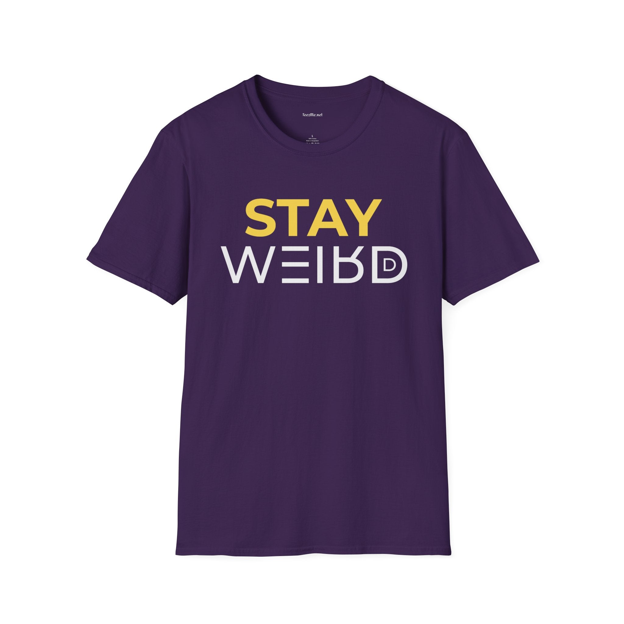 Stay Weird T-Shirt — Bold Yellow & White Graphic Tee