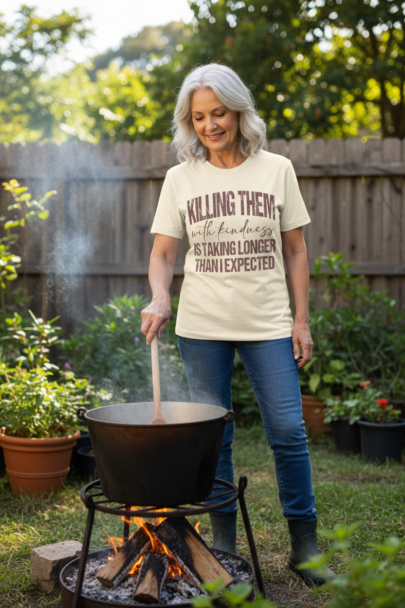 T-Shirt — "Killing Them With Kindness" Graphic Tee