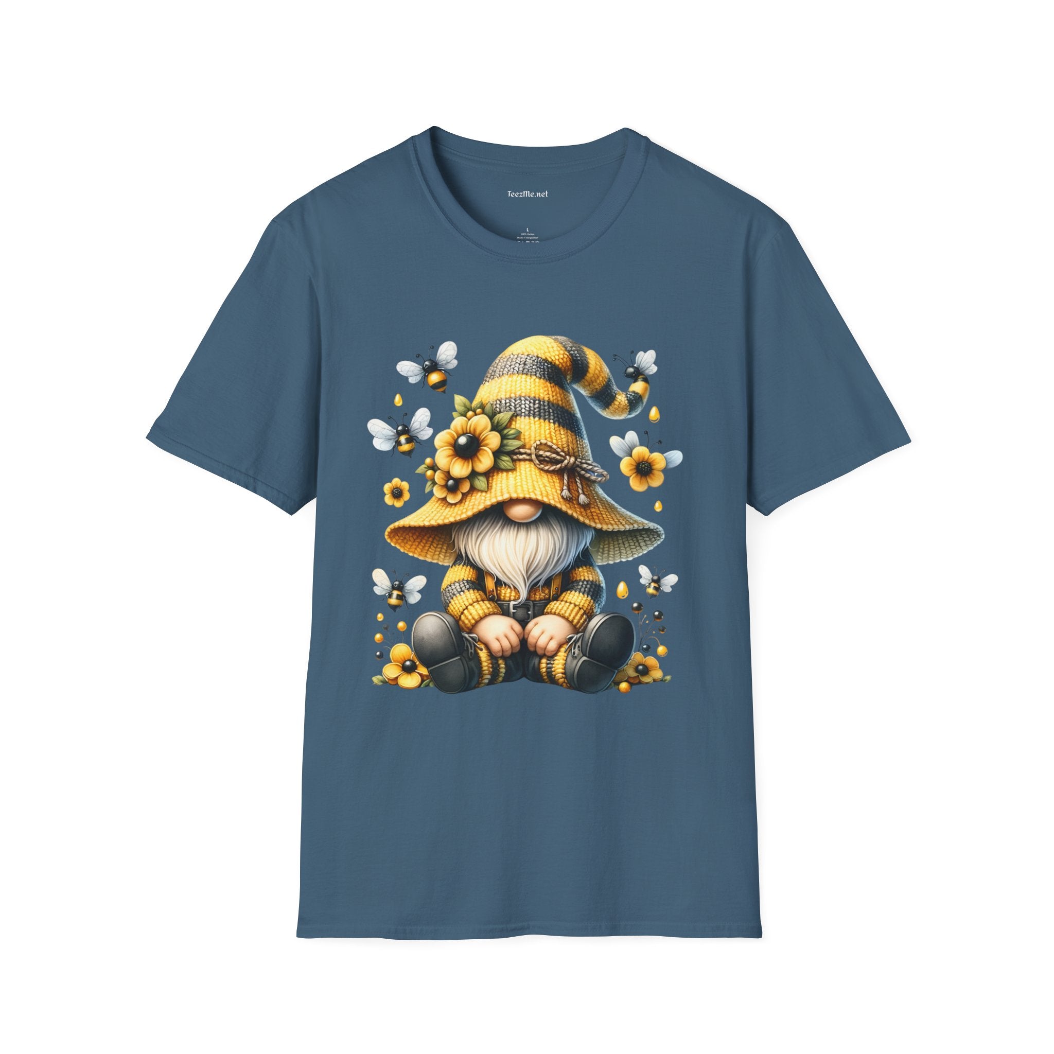 Honey Bee Gnome 41 Unisex Soft Style T-Shirt 100% Cotton Graphic