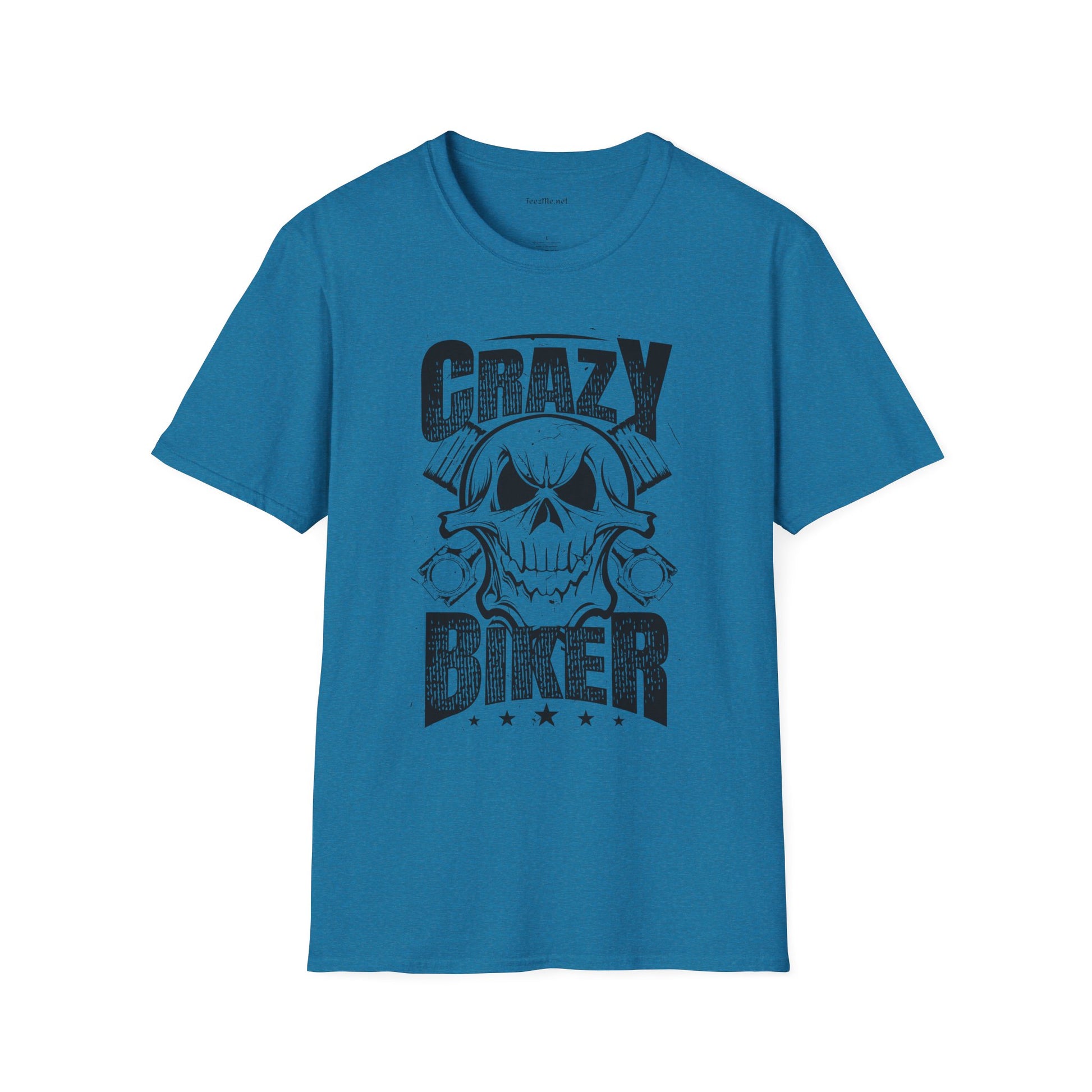 Crazy Biker Unisex Softstyle T-Shirt 100% Cotton Graphic
