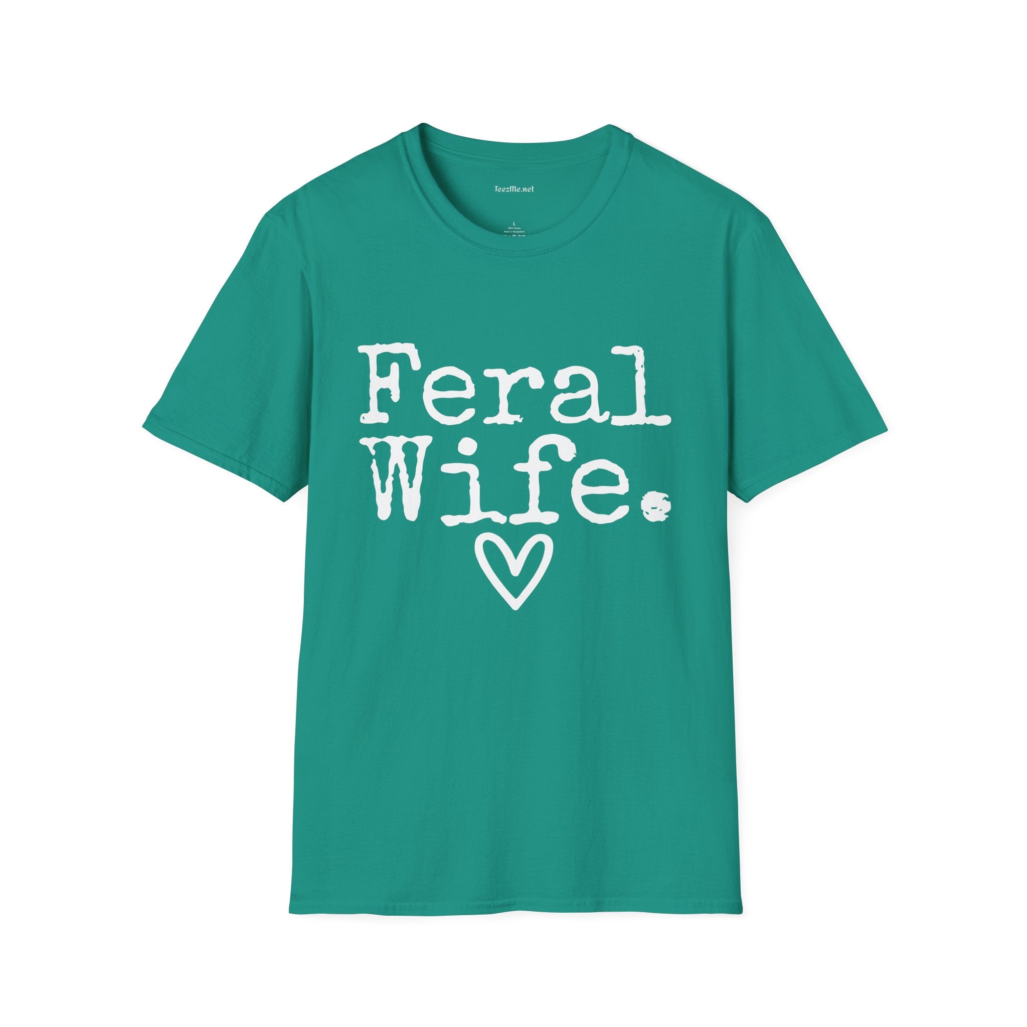 Feral Wife (white) Unisex Softstyle T-Shirt 100% Cotton Graphic