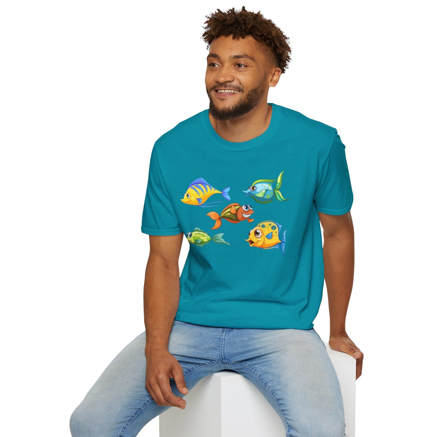 Fish (illustration) - Unisex Softstyle T-Shirt 100% Cotton Graphic