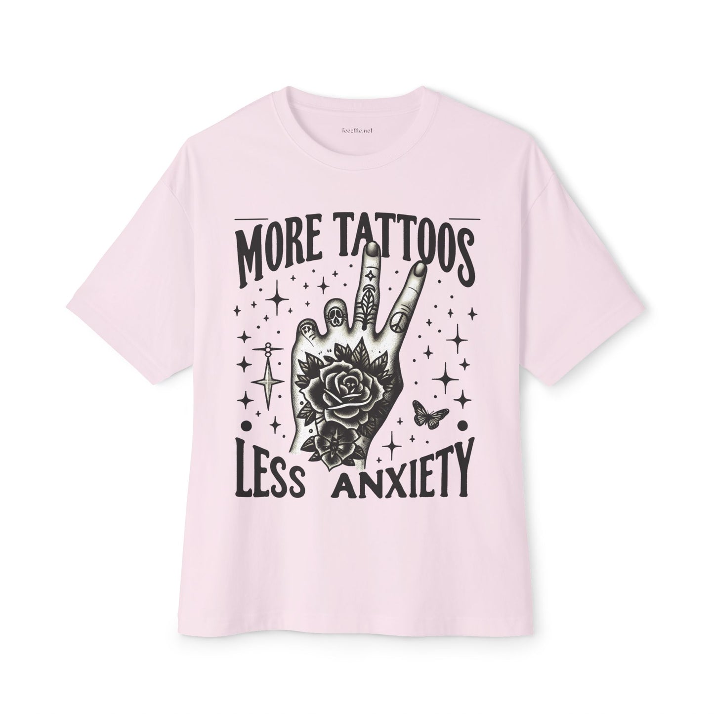 More Tattoos Less Anxiety Unisex Oversized Boxy Tee