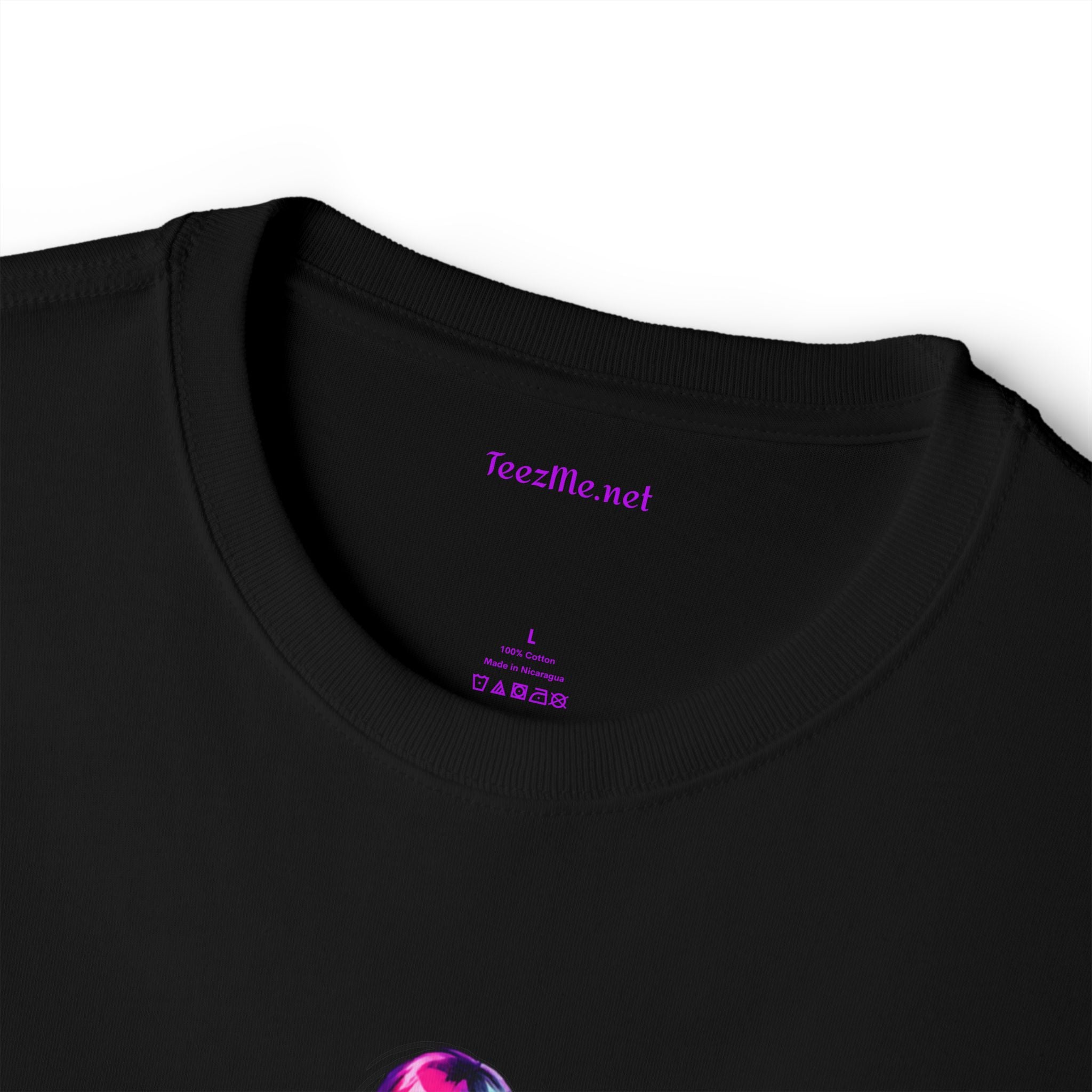 Anime Sorceress Graphic Tee — Neon Magic Girl Oversized Boxy Shirt