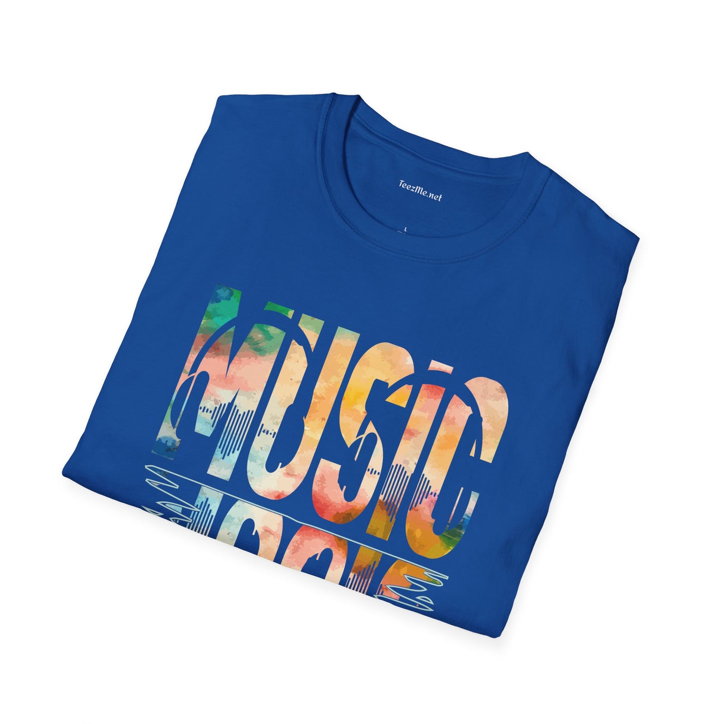 Music with Goldtones Unisex Softstyle T-Shirt 100% Cotton Graphic