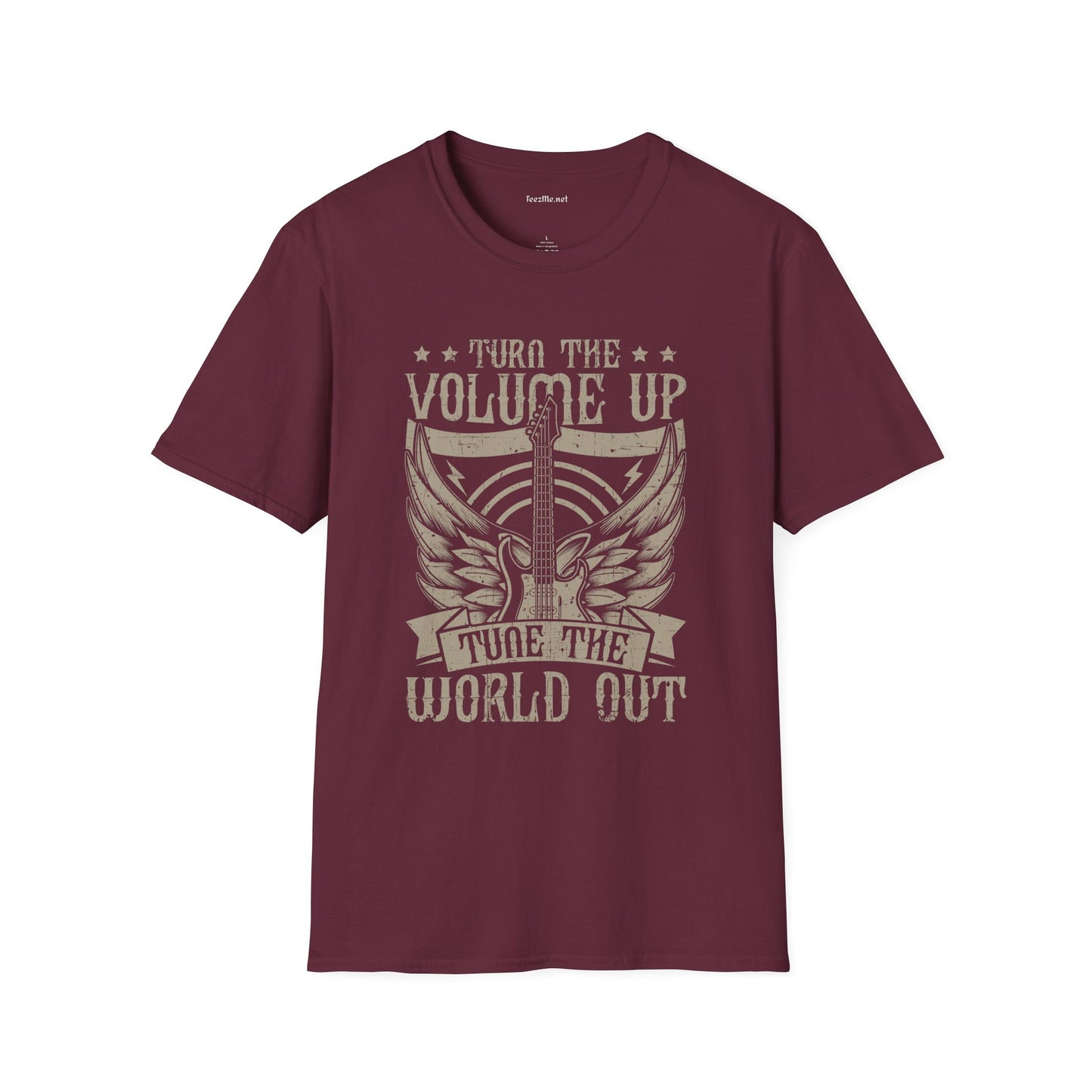 Turn the Volume Up Unisex SoftStyle T-Shirt 100% Cotton Graphic Music