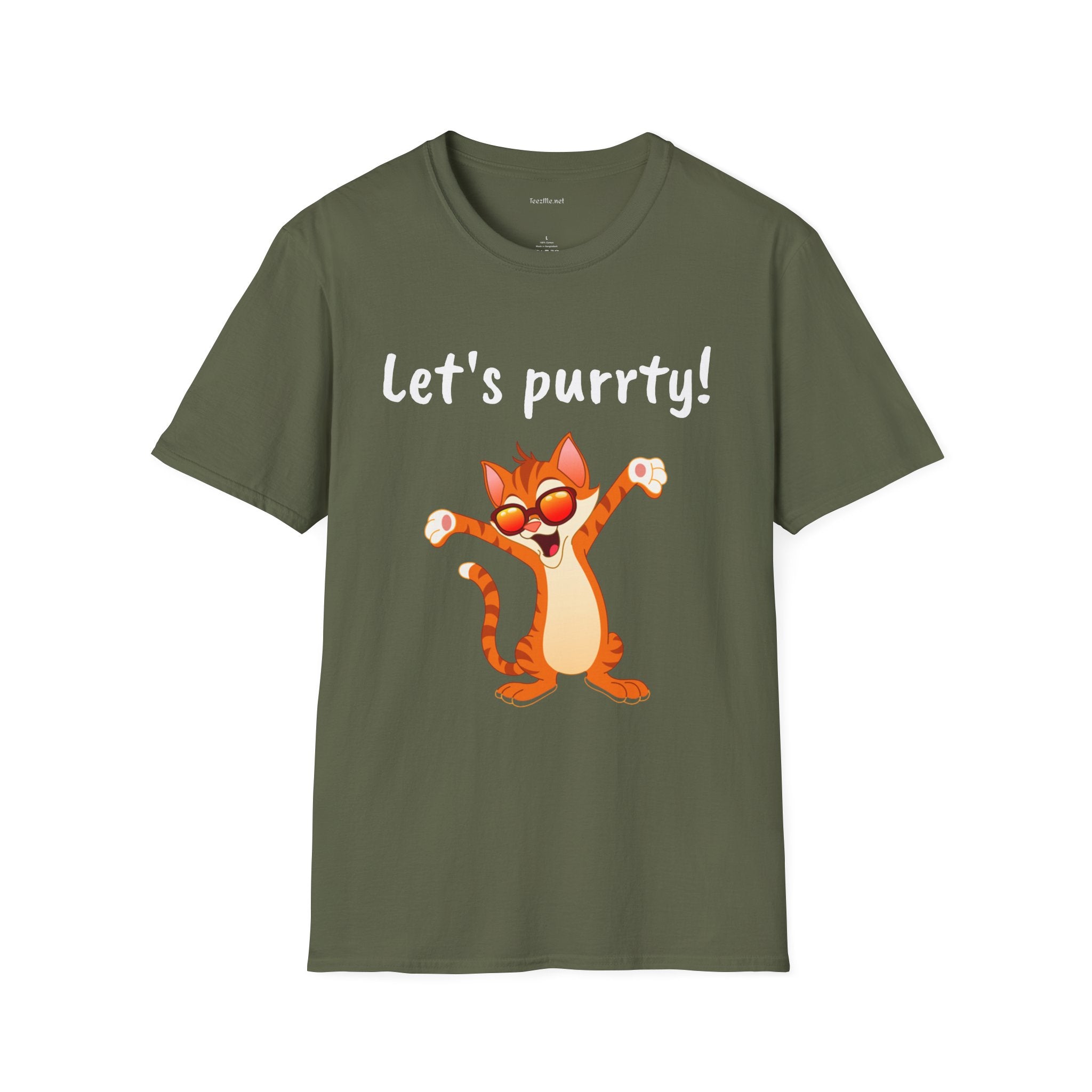 Let's purrty! - Unisex Softstyle T-Shirt 100% Cotton Graphic