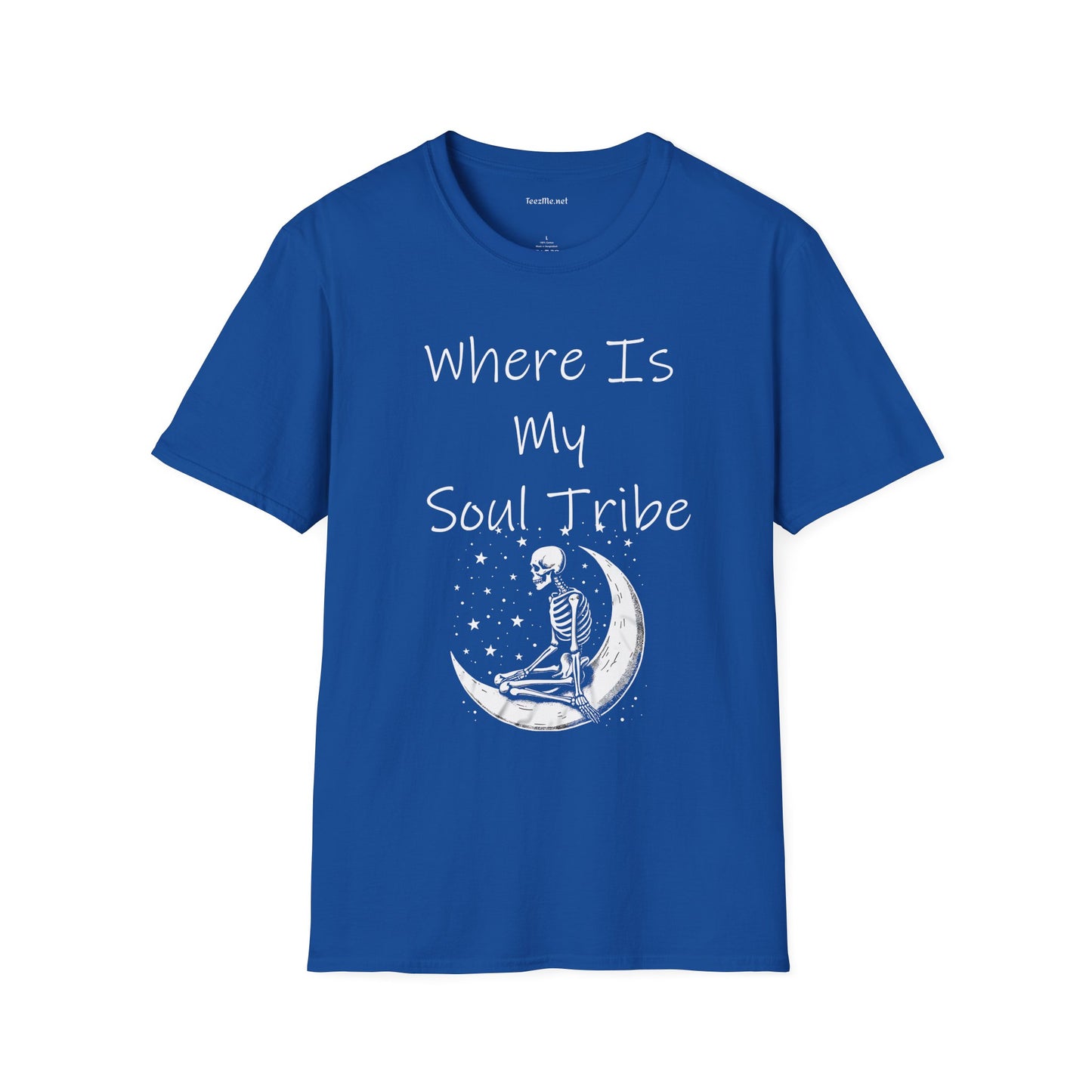 Where Is My Soul Tribe with Skeleton Unisex Soft Style T-Shirt 100% Cotton Graphic