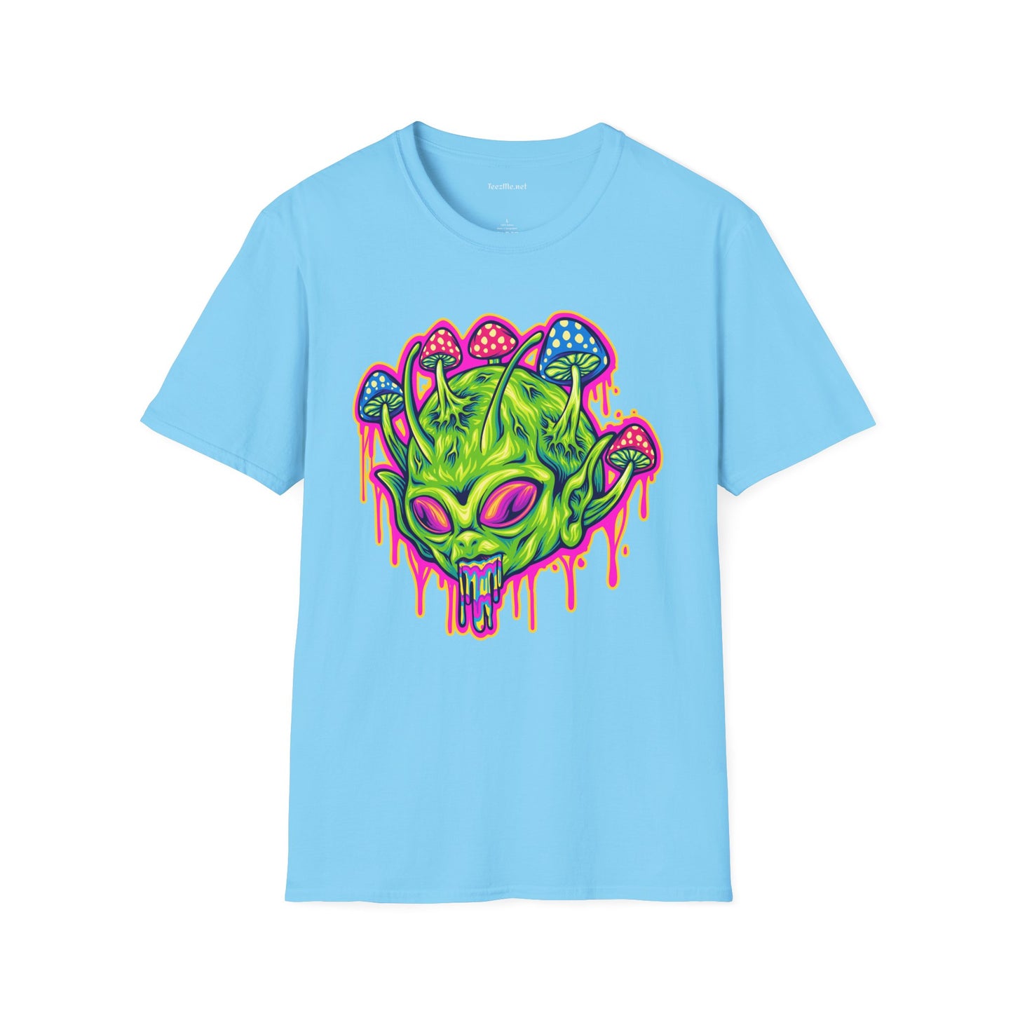 Trippy Alien Unisex Softstyle T-Shirt 100% Cotton Graphic