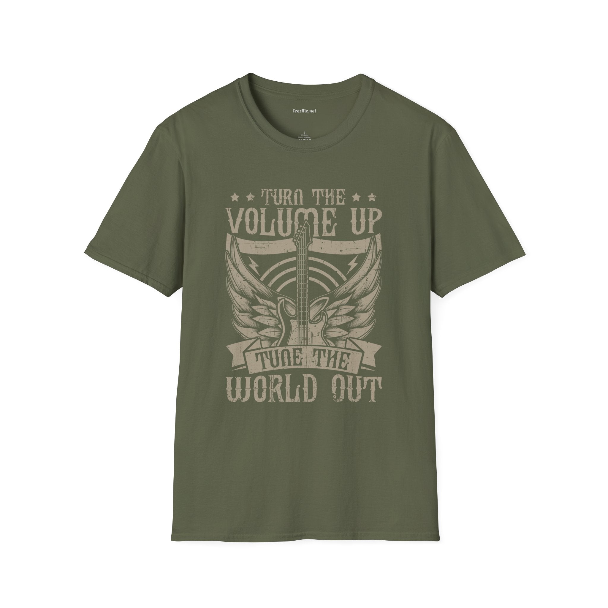 Turn the Volume Up Unisex SoftStyle T-Shirt 100% Cotton Graphic Music