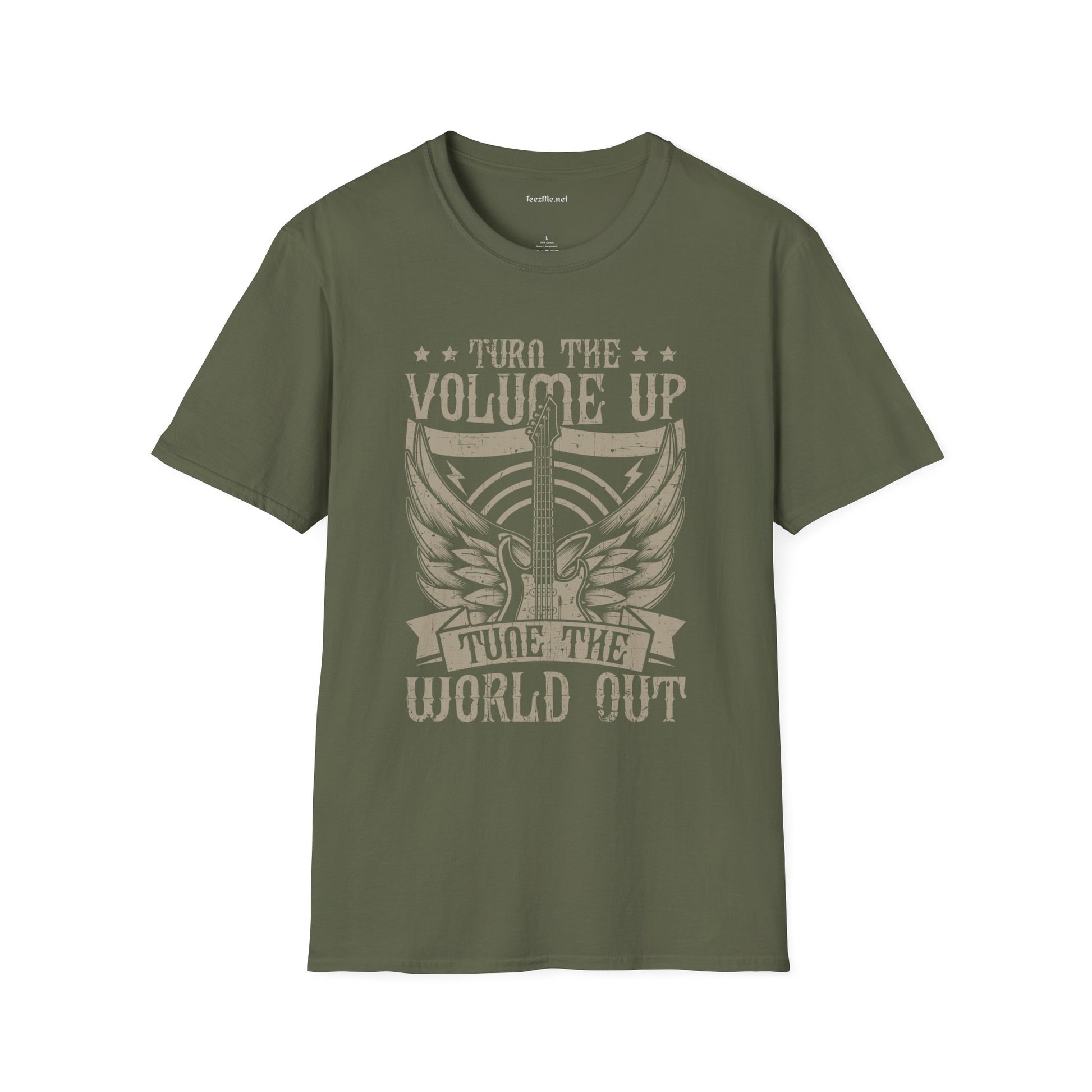Turn the Volume Up Unisex SoftStyle T-Shirt 100% Cotton Graphic Music