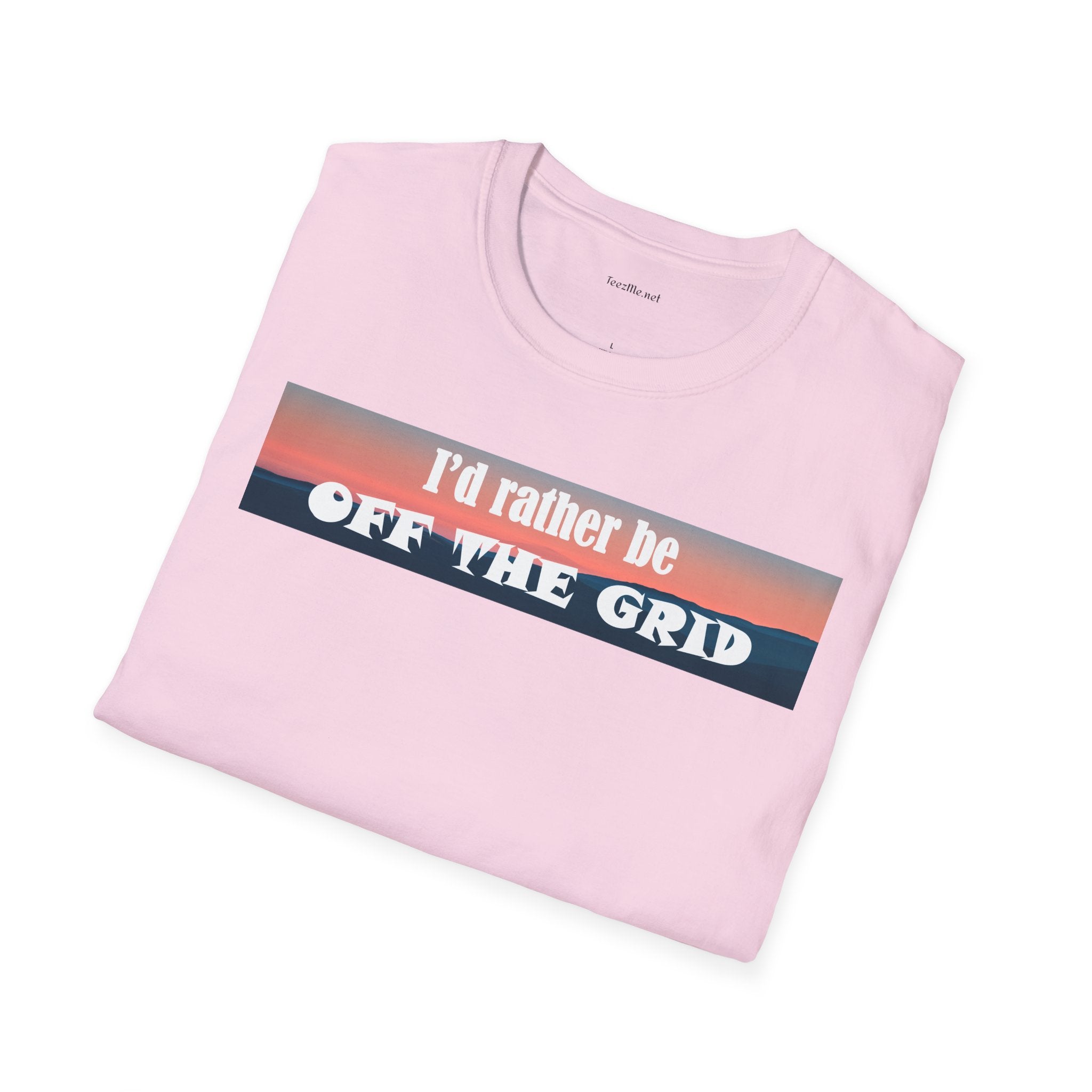 I'd rather be OFF THE GRID  - Unisex Softstyle T-Shirt 100% Cotton Graphic